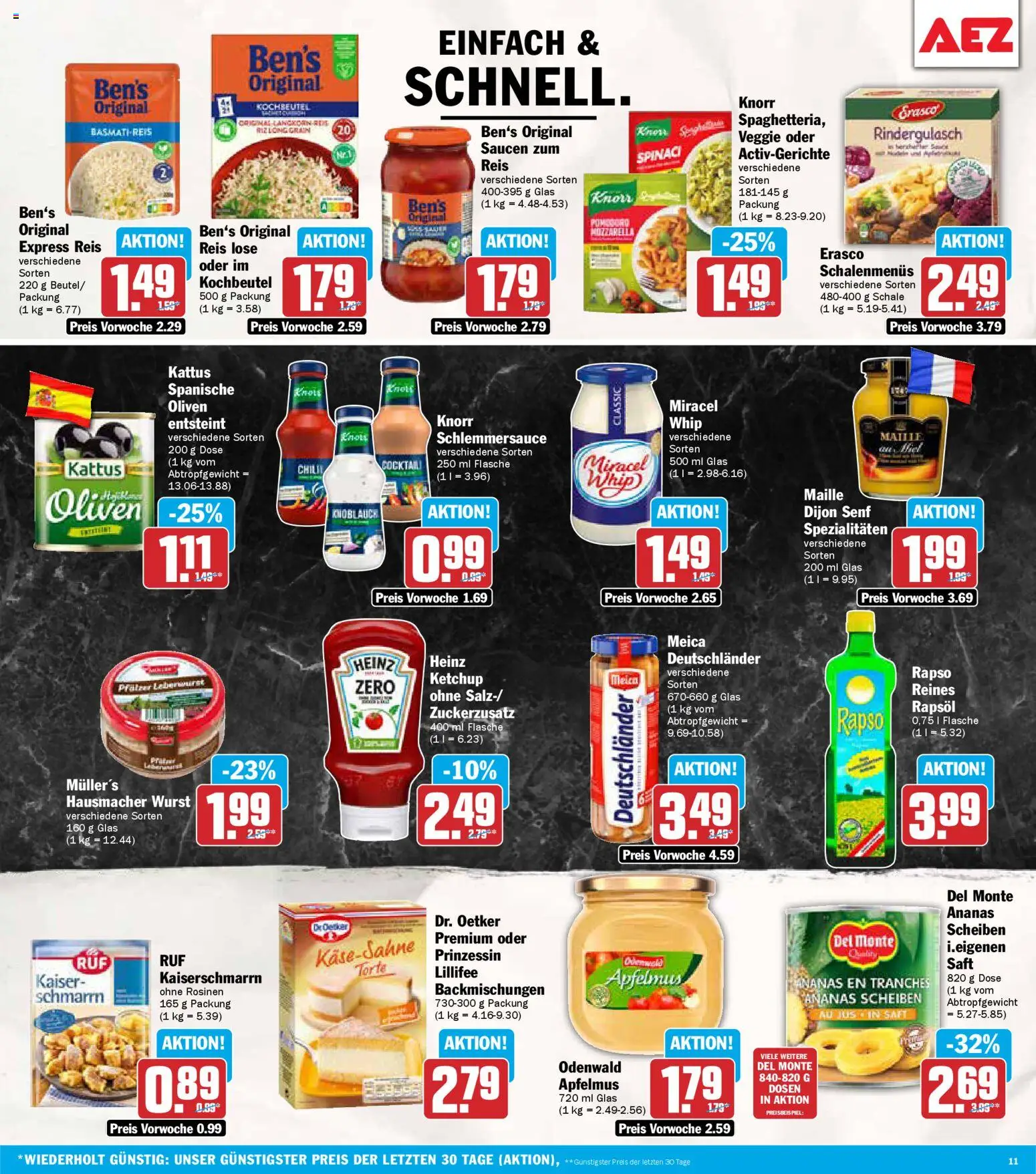 AEZ Prospekt 	 – gültig ab 12.01.2026 | Seite: 11 | Produkte: Ananas, Knorr, Meica, Saft