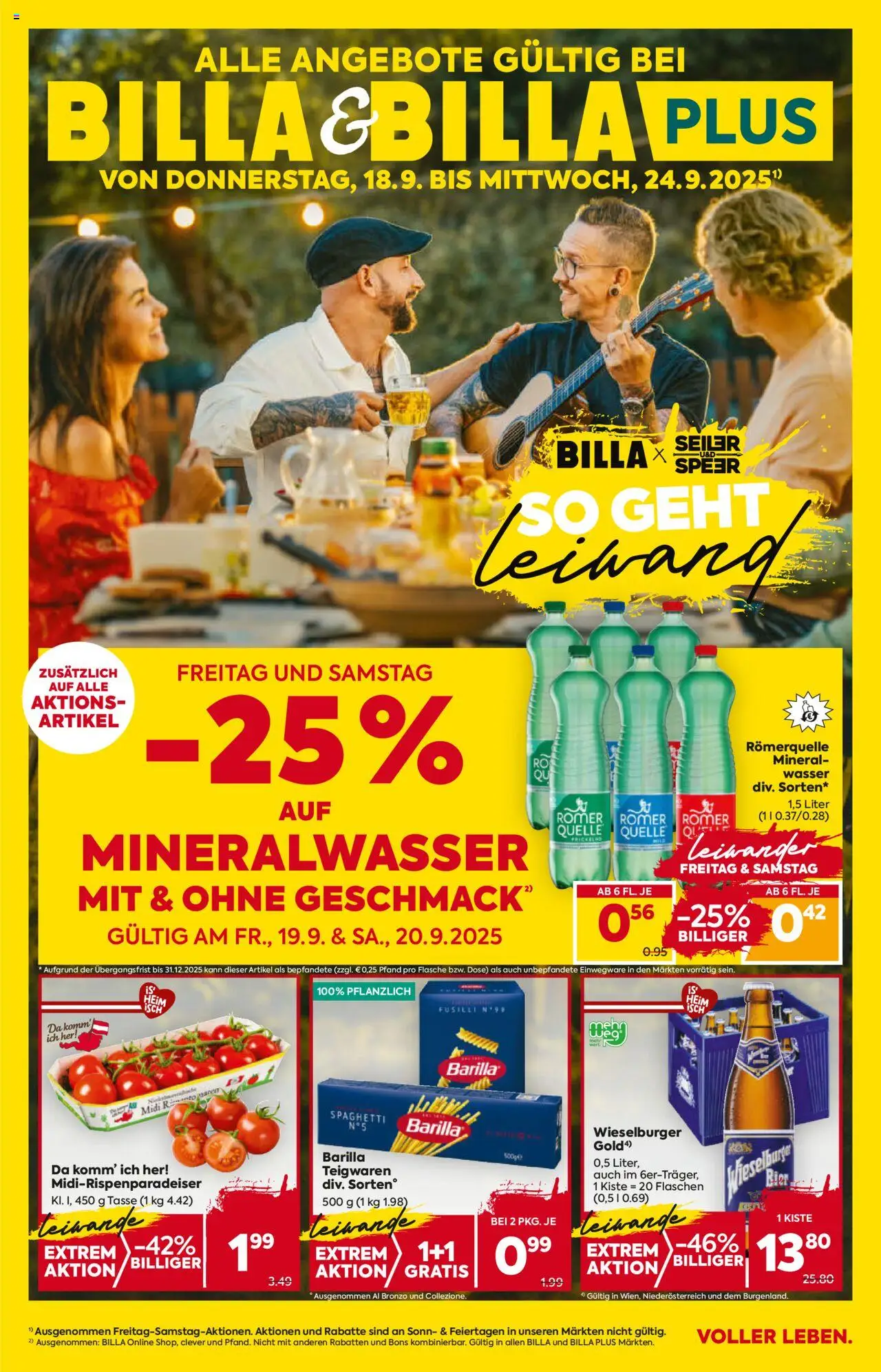 Billa Flugblatt - Niederösterreich gültig ab 18.09.2025 | Seite: 1 | Produkte: Wasser, Hajdina liszt