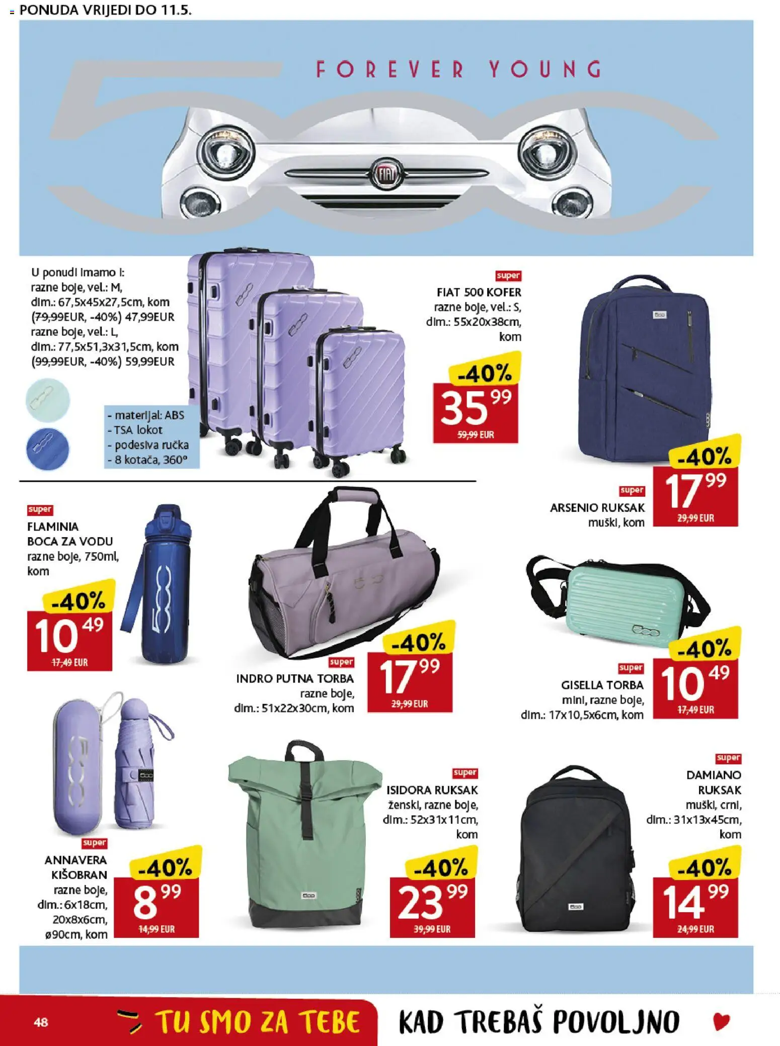 Konzum katalog | vrijedi od 18.03.2026 | Stranica: 48 | Proizvodi: Ruksak, Kofer, Boca za vodu, Torba