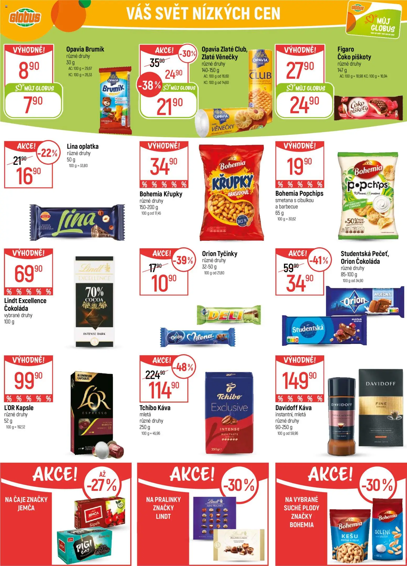 Globus leták - Karlovy Vary od 21.01.2026 | Strana: 20 | Produkty: Lindt, Čokoláda, Čaje, Lina