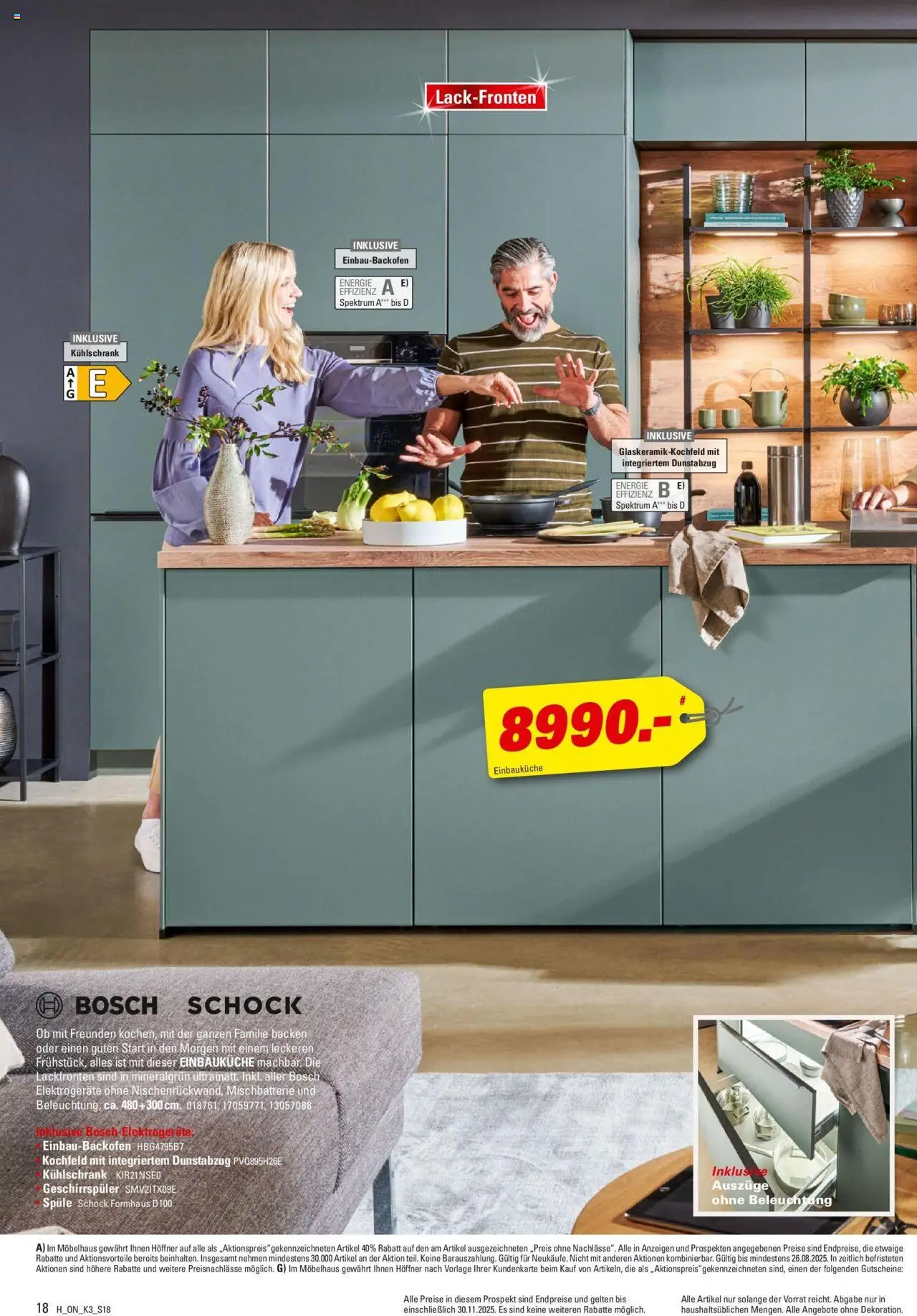 Höffner - Küchen Power – gültig ab 01.08.2025 | Seite: 18 | Produkte: Geschirrspüler, Einbauküche, Kochfeld, Dunstabzug