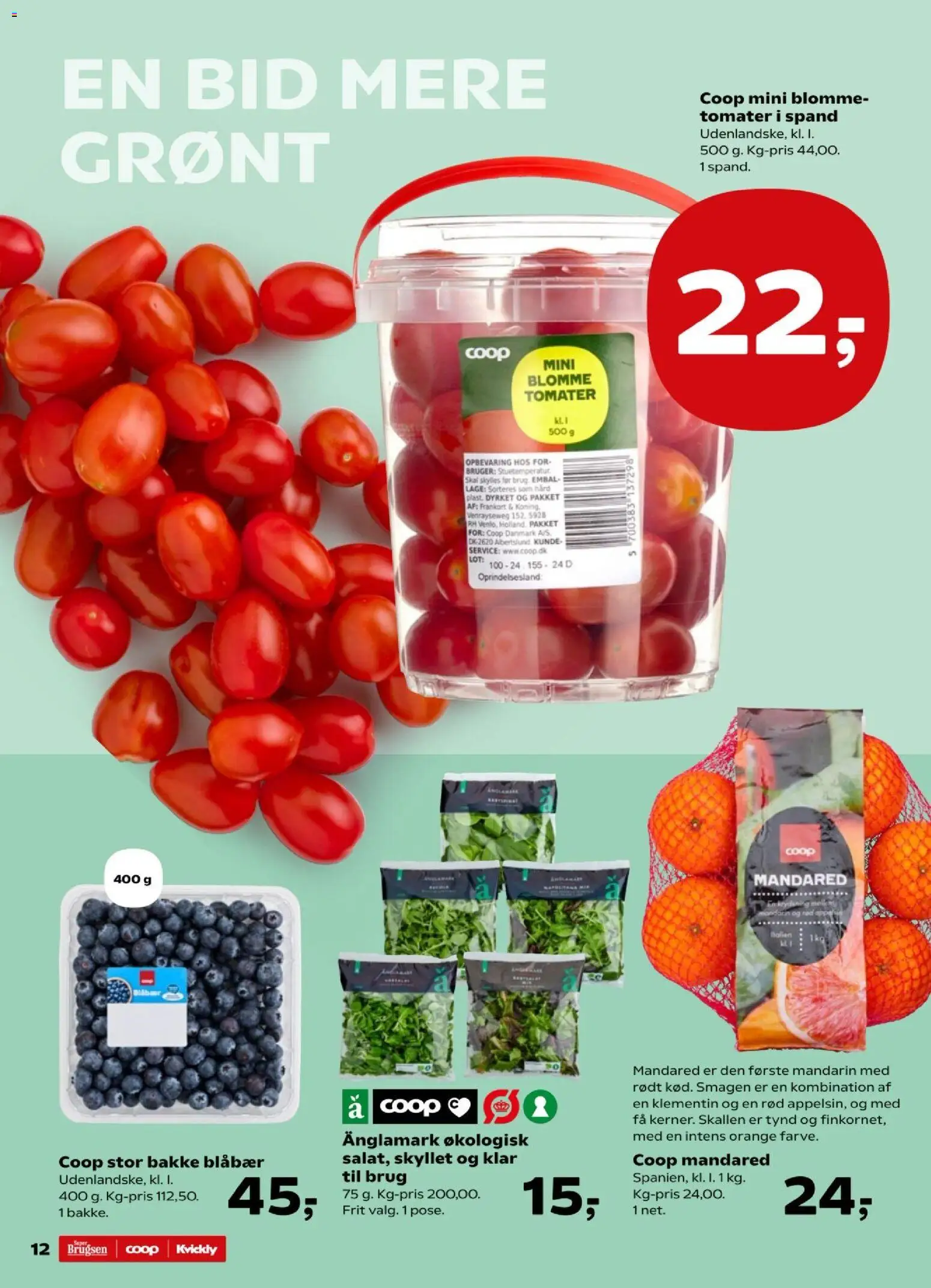 Kvickly tilbudsavis – gyldig fra 09.01.2026 | Side: 12 | Produkter: Blåbær, Tomater, Søm