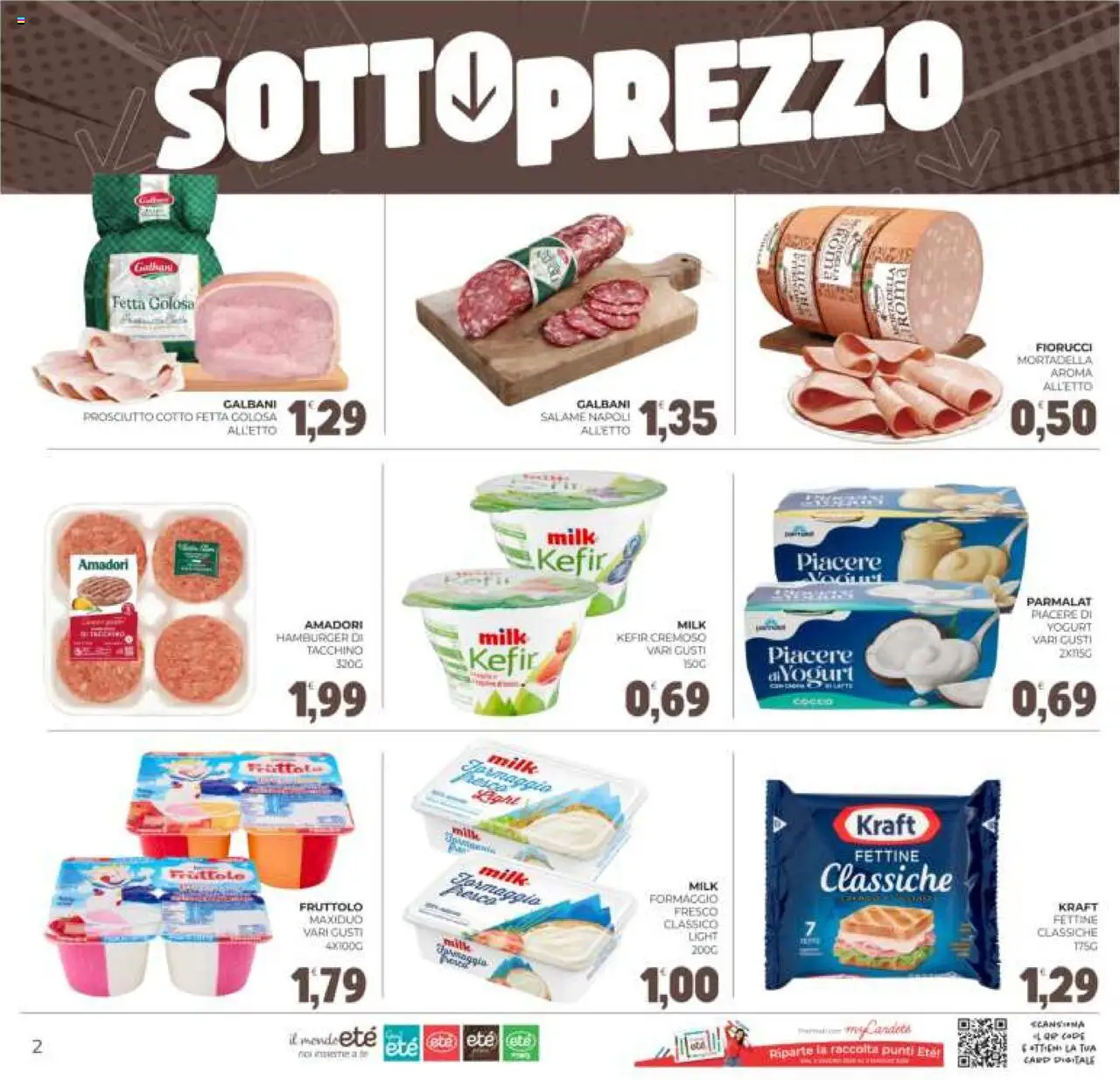 Volantino Eté del 05.08.2025 | Pagina: 2 | Prodotti: Tacchino, Pesca, Mortadella, Cocco