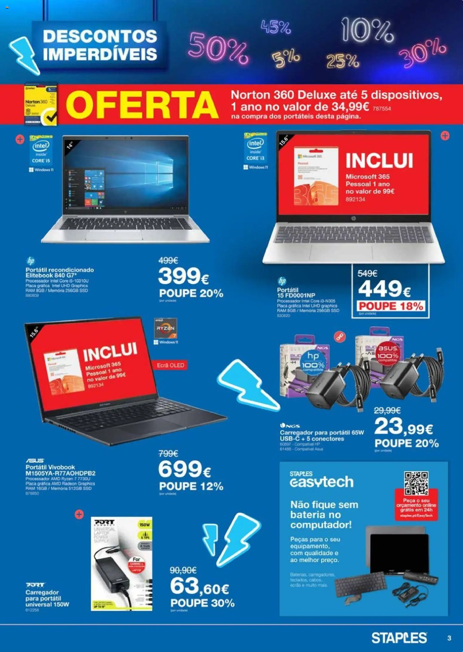 Staples Descontos Imperdíveis Abril 2026 │ válido de 06.04.2026 | Página: 3 | Produtos: Computador, Bateria