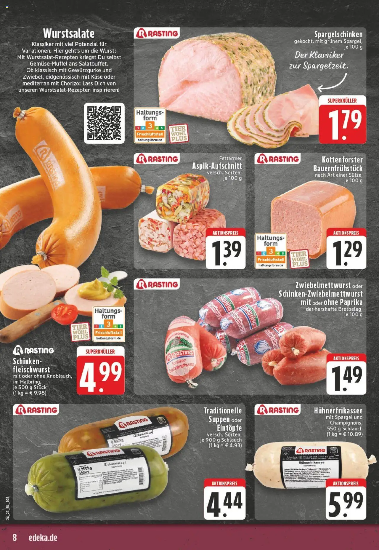 Edeka prospekt Schwerte - Holzen	 - gültig ab dem 08.06.2025 | Seite: 8 | Produkte: Käse, Spargel, Paprika, Wurst