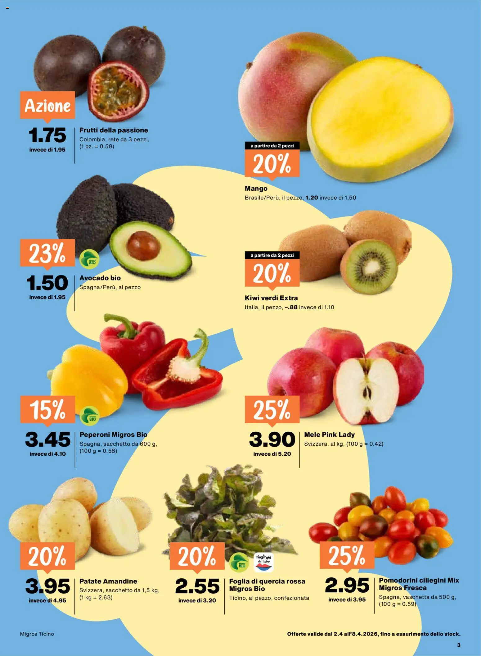 Migros aktionen IT – gültig ab 02.04.2026 | Seite: 3 | Produkte: Avocado, Kiwi, Mango