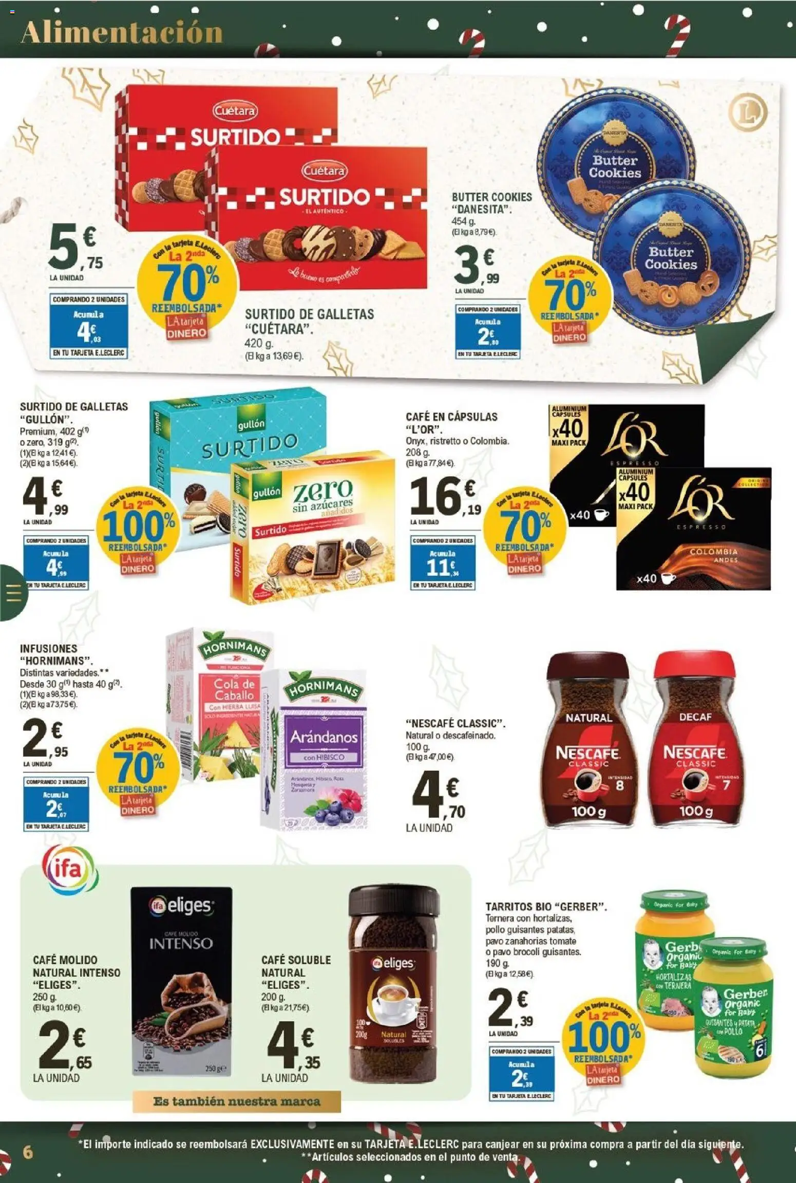 E.Leclerc folleto │ válido desde el 03.12.2025 | Página: 6 | Productos: Café, Café molido, Galletas, Café en cápsulas