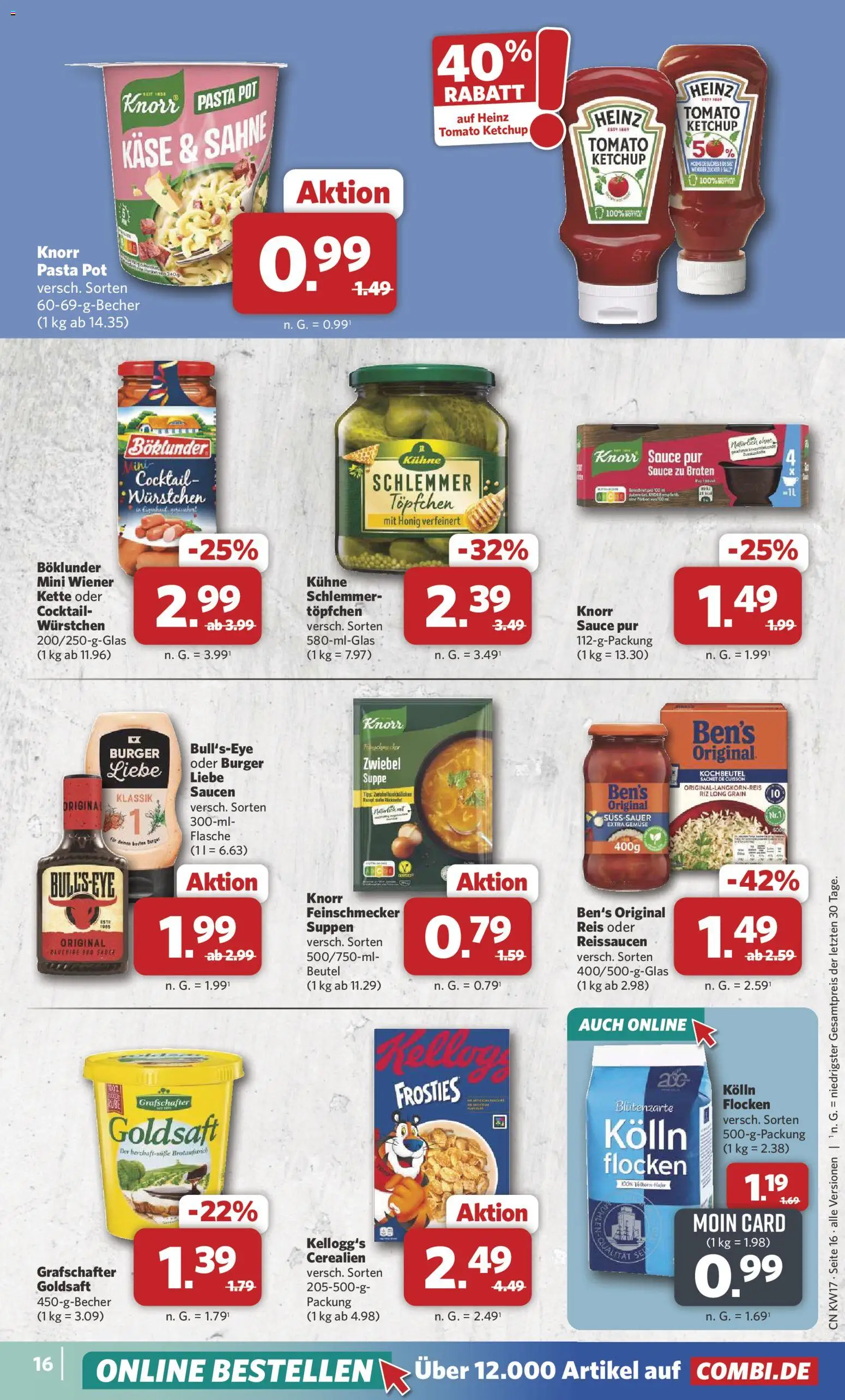 Combi Prospekt 	 – gültig ab 20.04.2026 | Seite: 18 | Produkte: Gemüse, Pasta, Reis, Ketchup