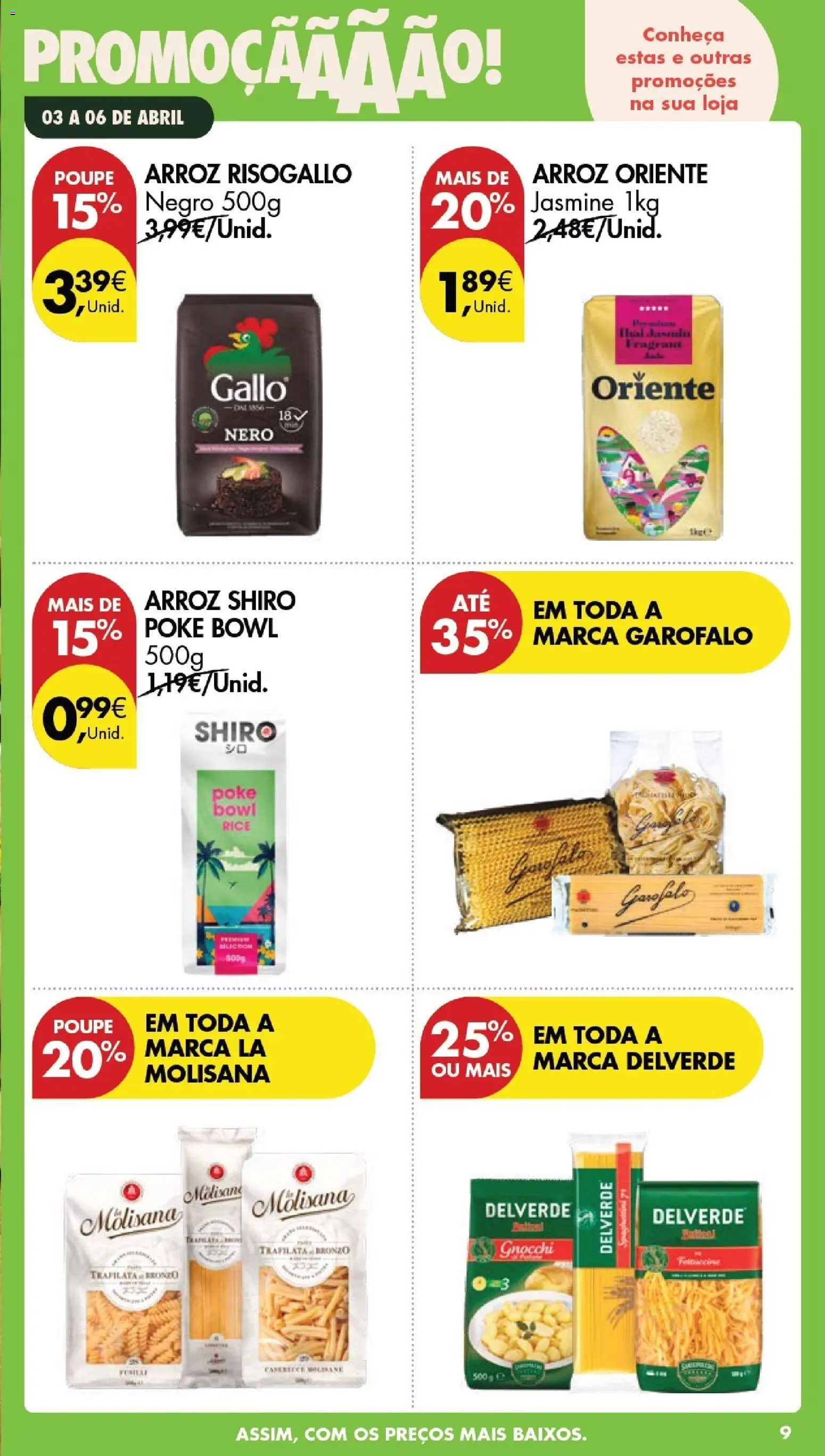 Pingo Doce Poupe este Fim de Semana │ válido de 03.04.2026 | Página: 9 | Produtos: Gnocchi, Arroz