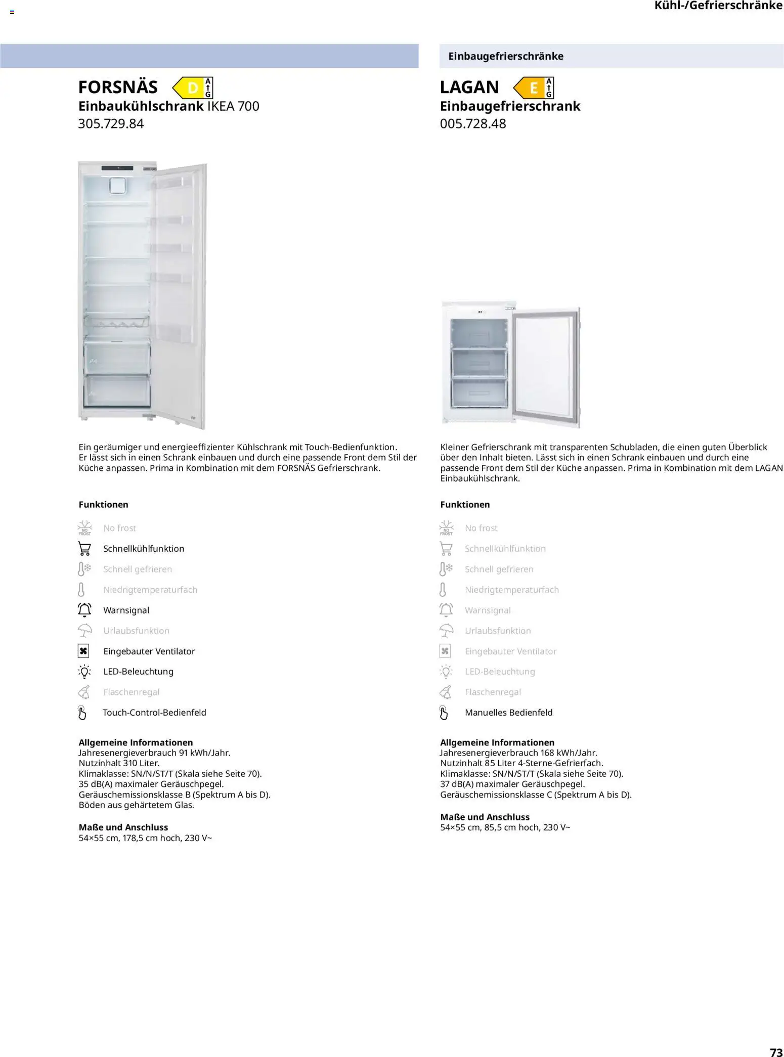 Ikea Elektrogeräte – gültig ab 02.01.2026 | Seite: 73 | Produkte: Gefrierschrank, Ventilator, Küche, Kühlschrank