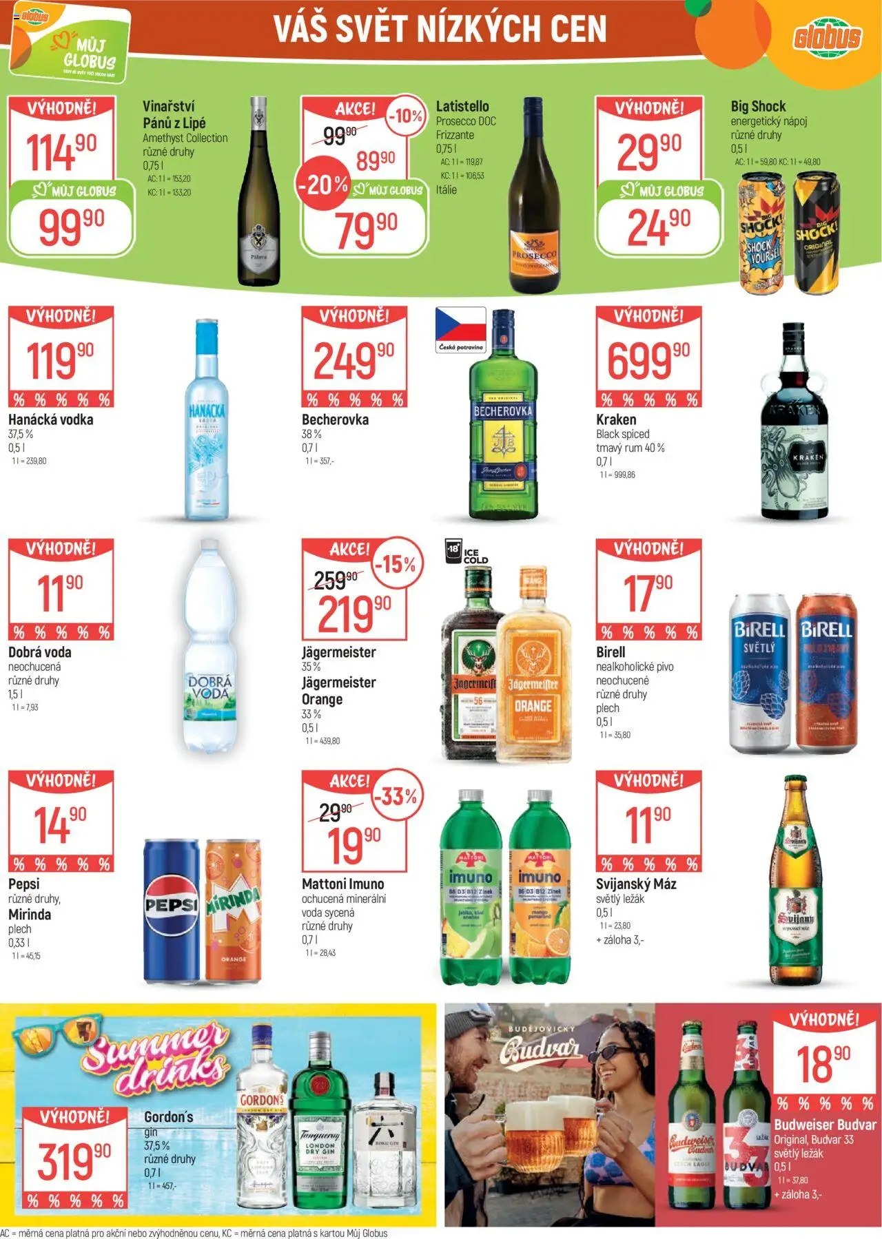 Globus leták - České Budějovice od 11.06.2025 | Strana: 32 | Produkty: Dobrá voda, Budvar, Gin, Plech