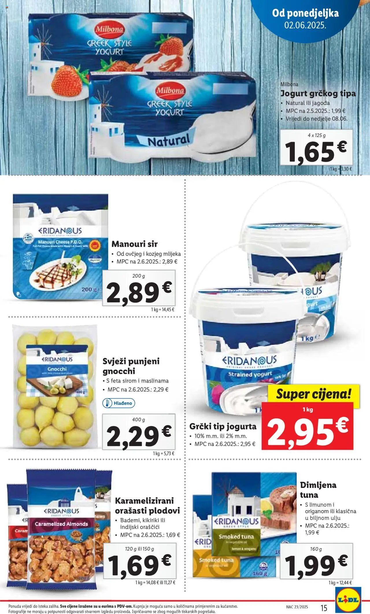 Lidl katalog | vrijedi od 02.06.2025 | Stranica: 15 | Proizvodi: Jogurt, Orašasti plodovi, Kikiriki, Tuna
