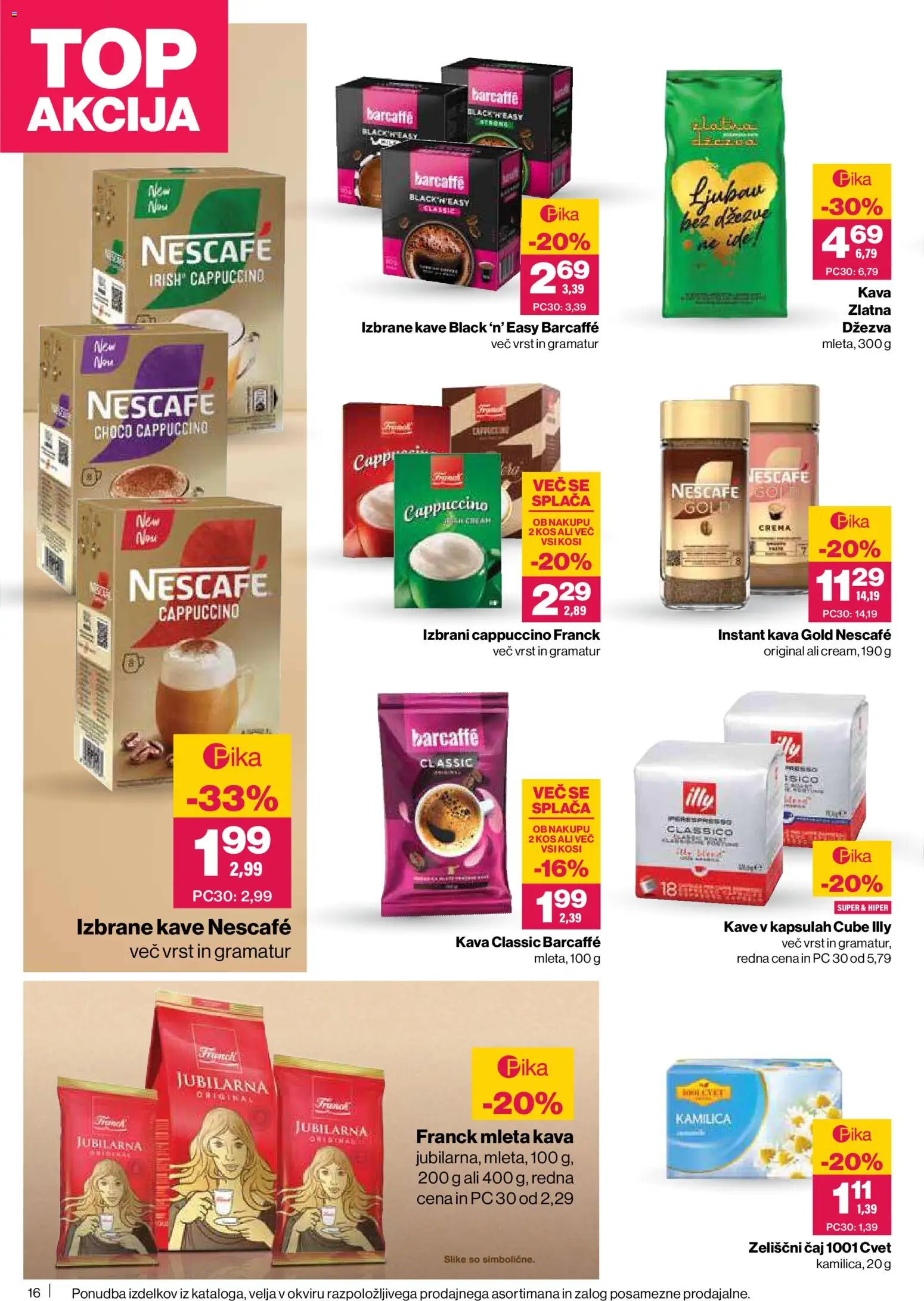 Novi Mercator katalog ponudbe – veljaven od 05.03.2026 | Stran: 16 | Izdelki: Instant kava, Kos, Kava, Caj