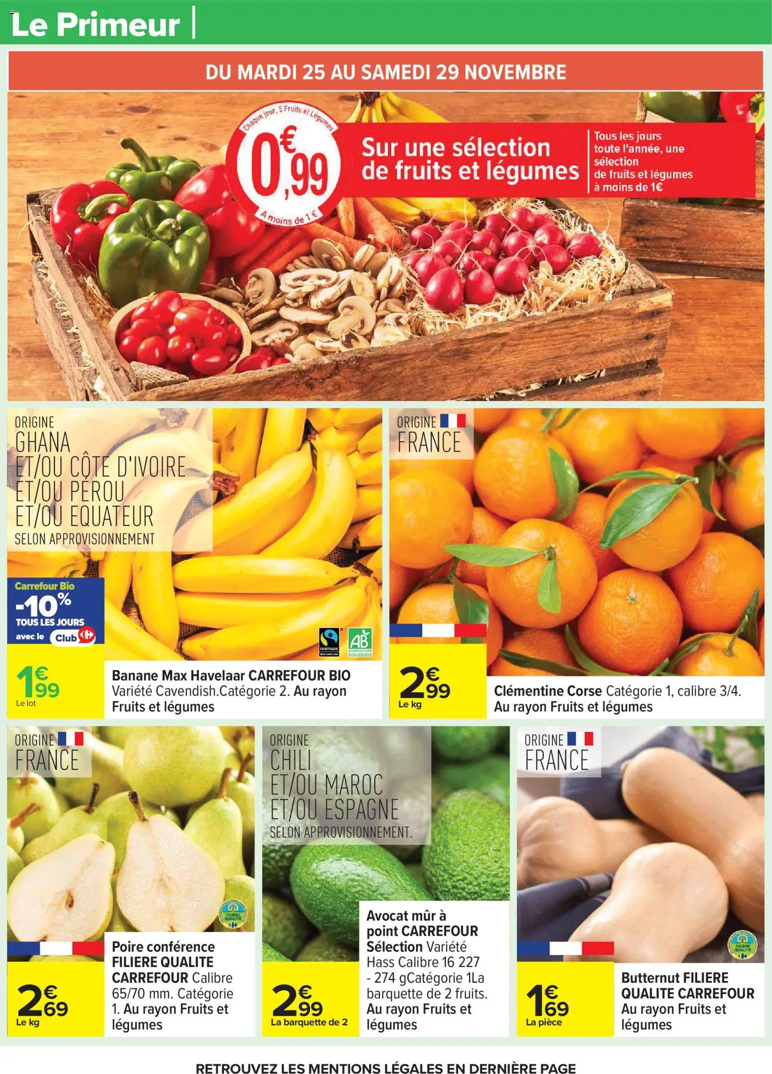 {H1} | Page: 21 | Produits: Clémentine, Poire, Banane, Butternut
