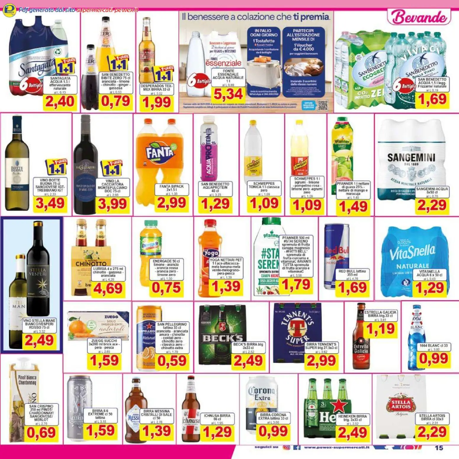 Volantino Pewex del 13.02.2026 | Pagina: 15 | Prodotti: Tennent's, Mango, Pesca, PC
