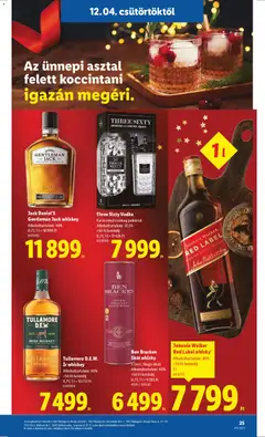 Three Sixty Vodka, Karácsonyi csomag pohárral, Alkoholtartalom: 37,5%, +50 Ft betétdíj, 0,7l; 1l = 11 428 Ft - amely érvényes a következő dátumtól: 04.12.2025 | Oldal: 25