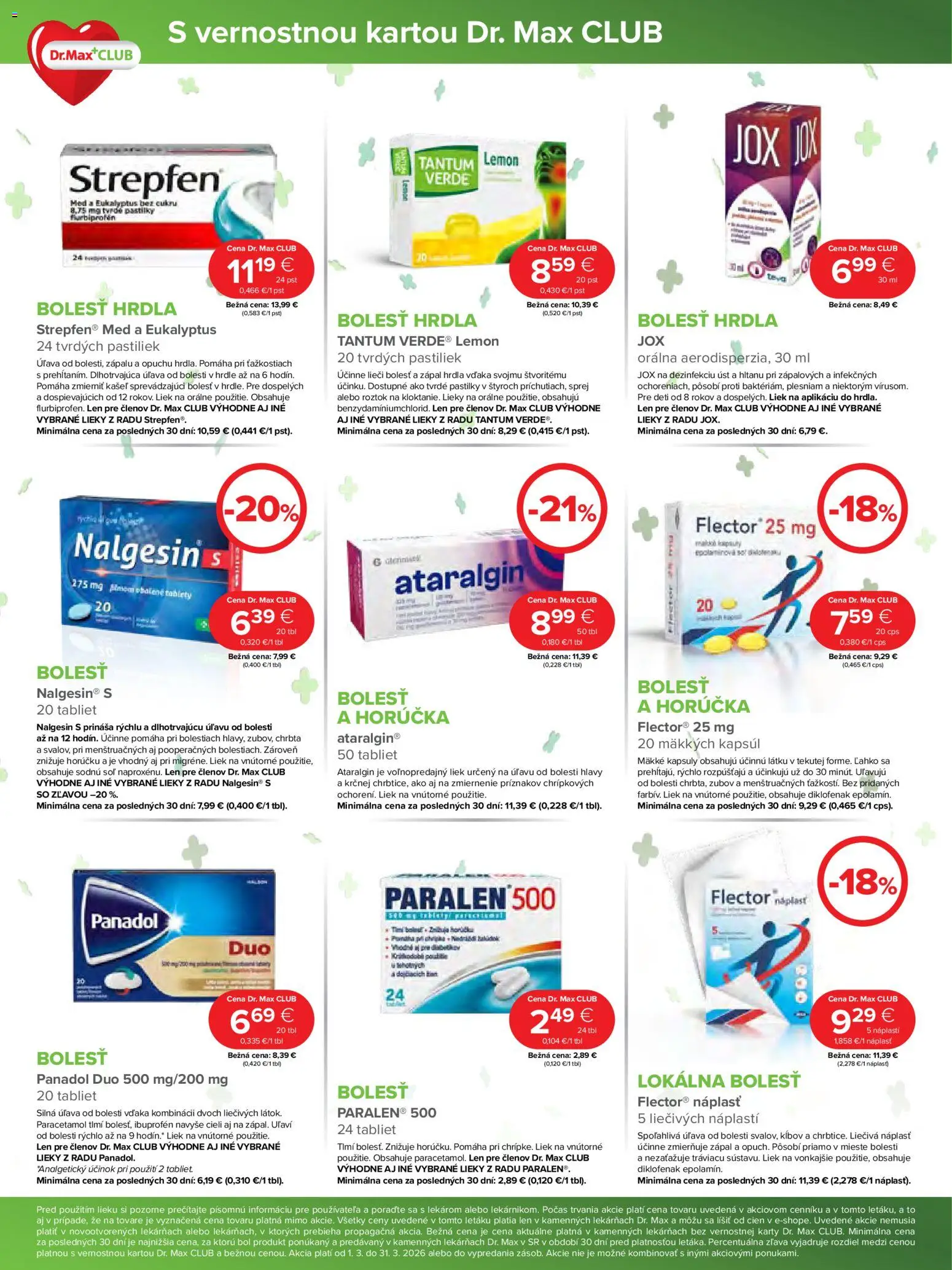 Nové Dr. Max akcie – leták je platný od 01.03.2026 | Strana: 2 | Produkty: Soľ, Med