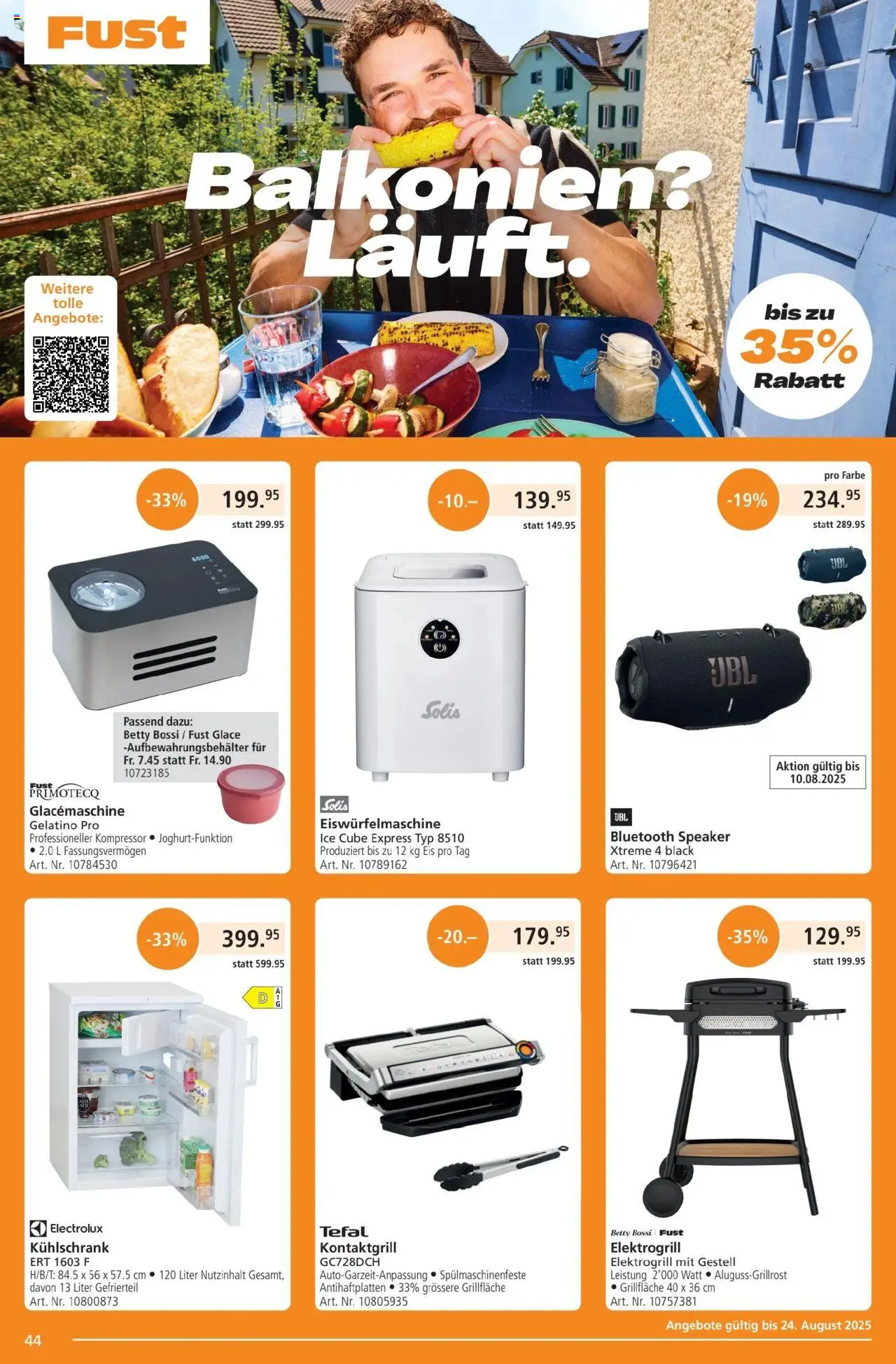 Fust Aktionen ab 28.07.2025 | Seite: 44 | Produkte: Glace, Eis, Kühlschrank