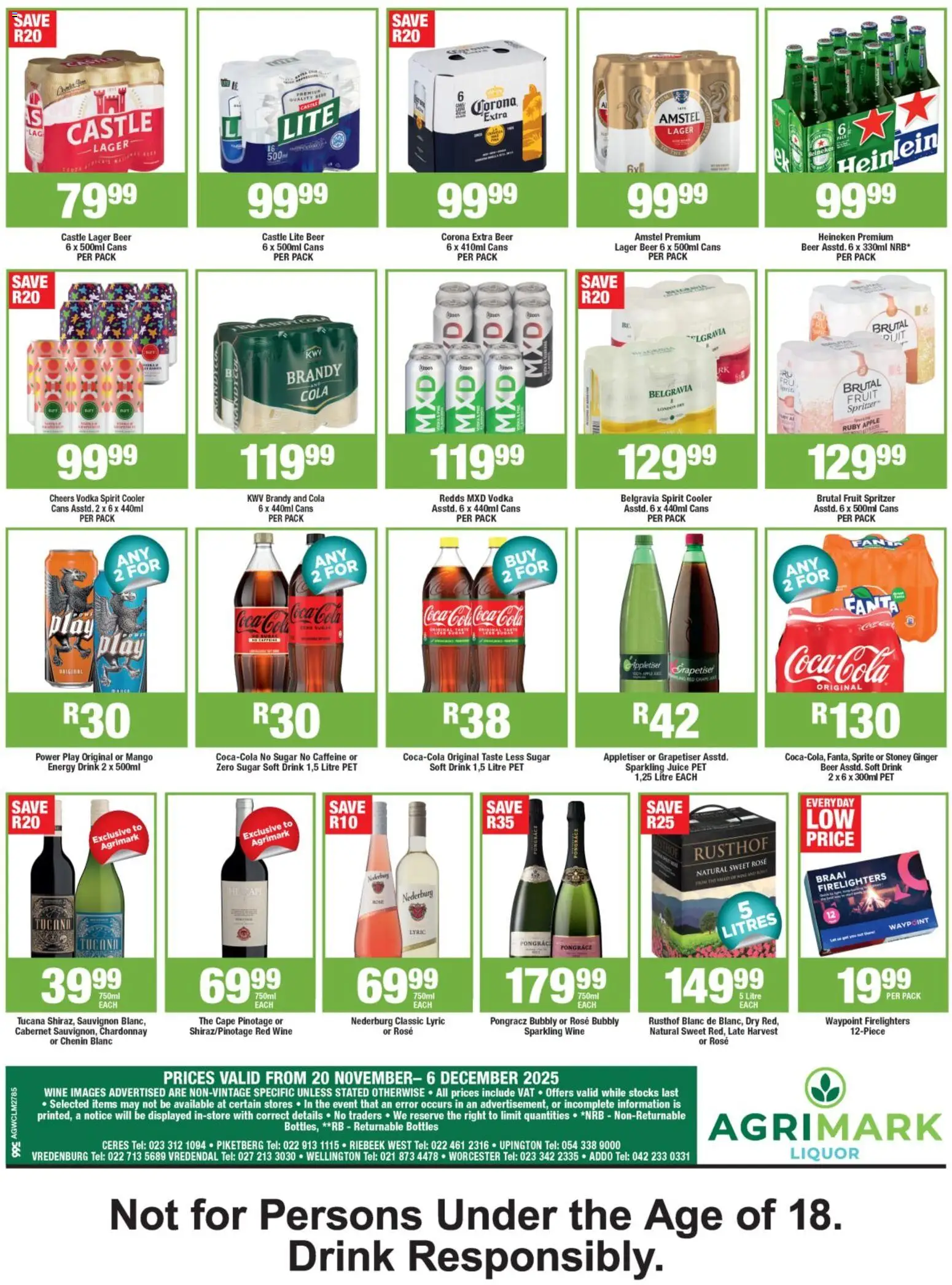 New Agrimark catalogue – valid from 20.11.2025 | Page: 2 | Products: Brandy, Beer, Vodka, Fruit