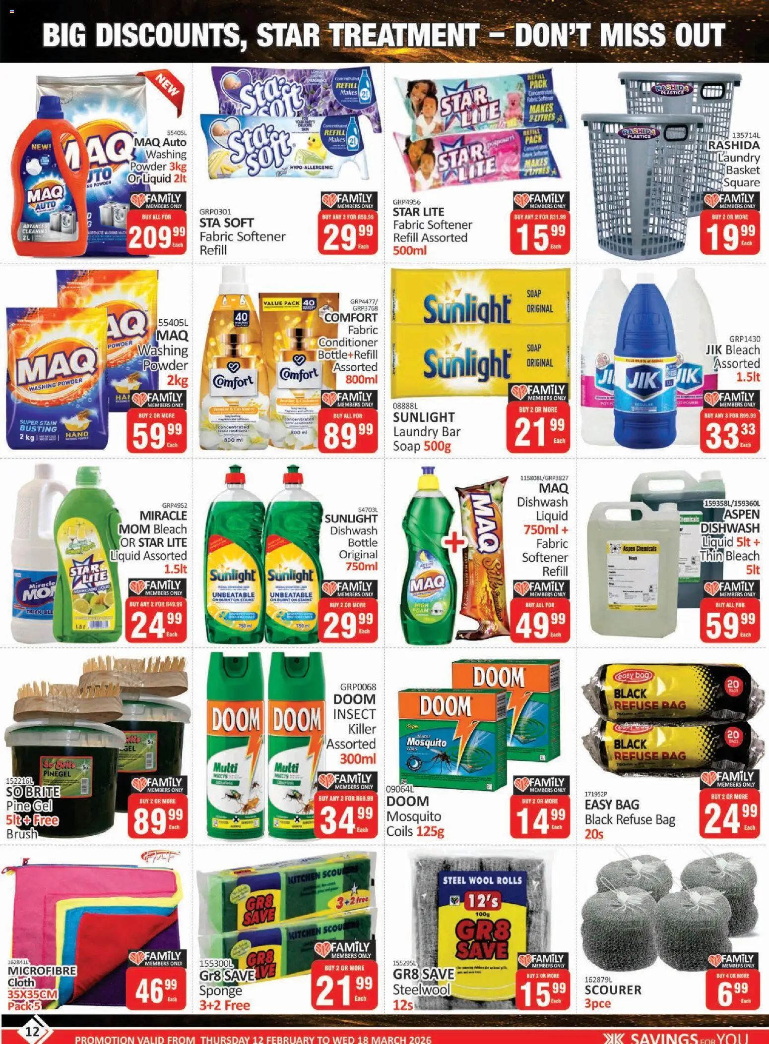 New KIT KAT Cash & Carry catalogue – valid from 12.02.2026 | Page: 12 | Products: Steel wool, Powder, Washing powder, Fabric softener