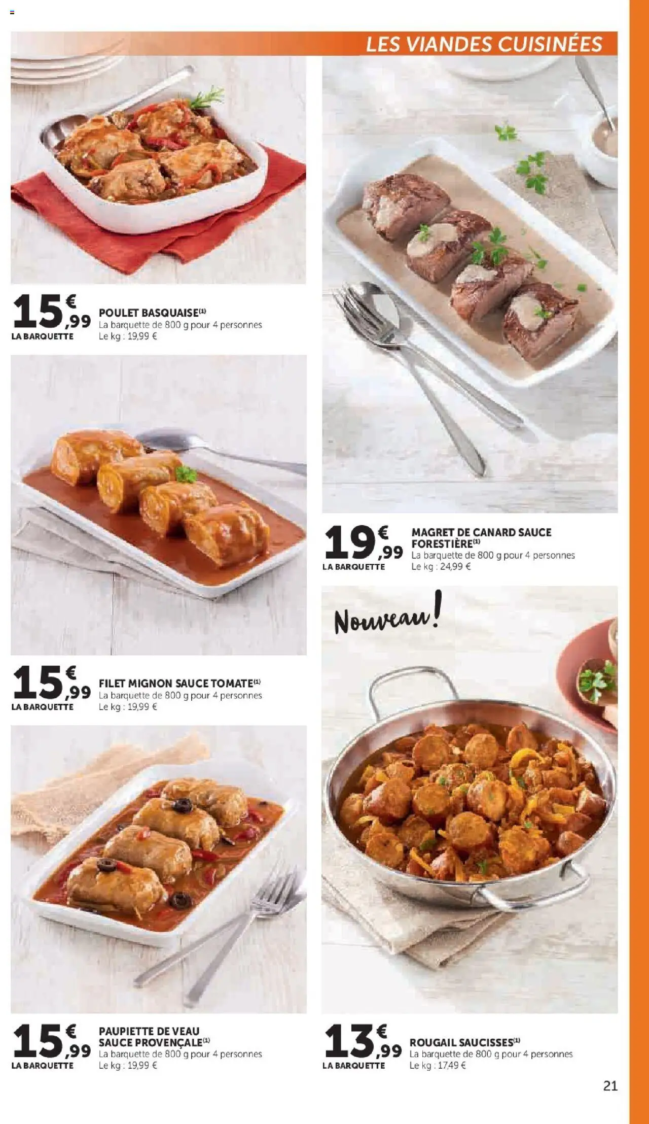 {H1} | Page: 21 | Produits: Magret de canard, Filet mignon