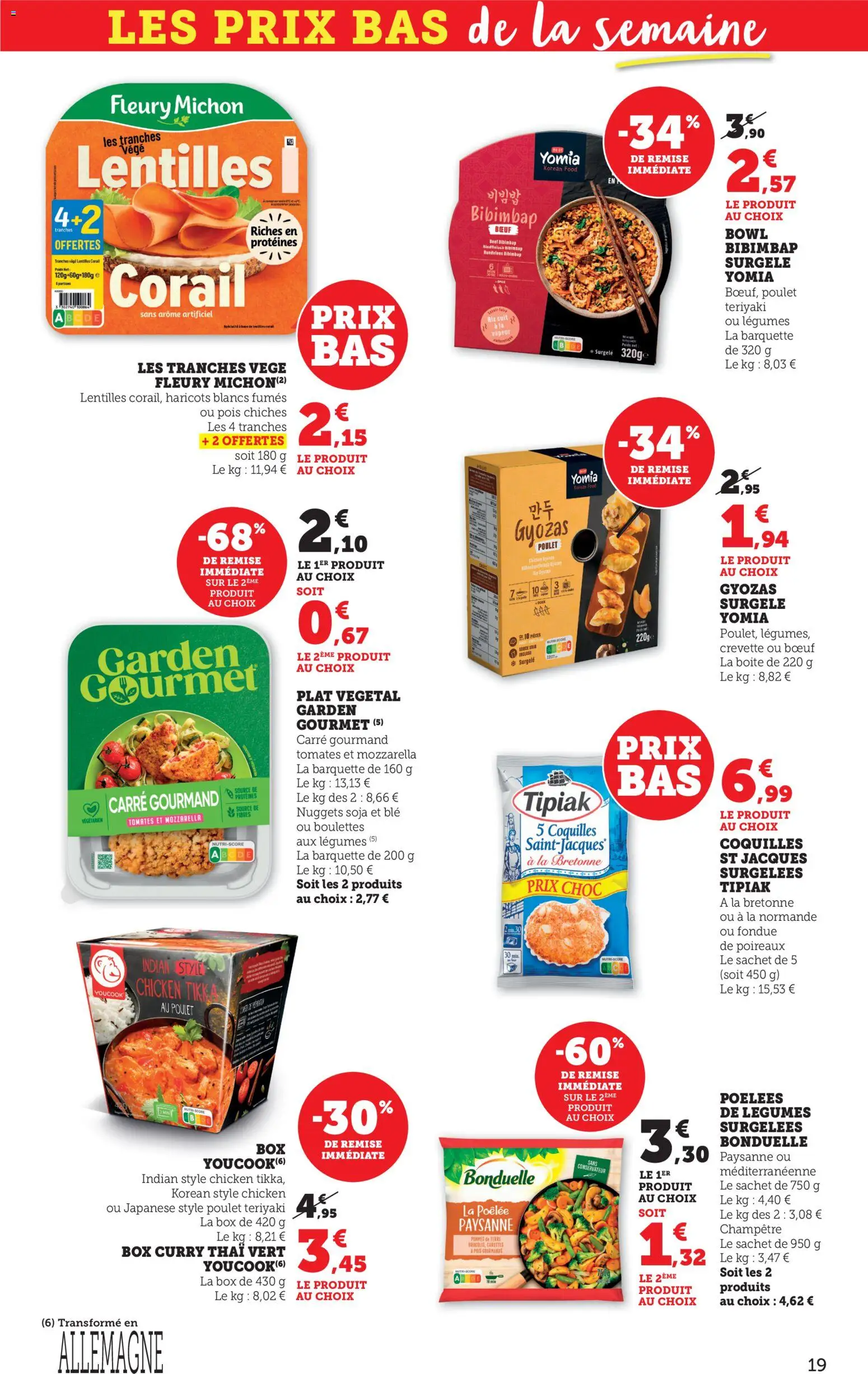 {H1} | Page: 19 | Produits: Crevette, Mozzarella, Pois chiches, Pommes