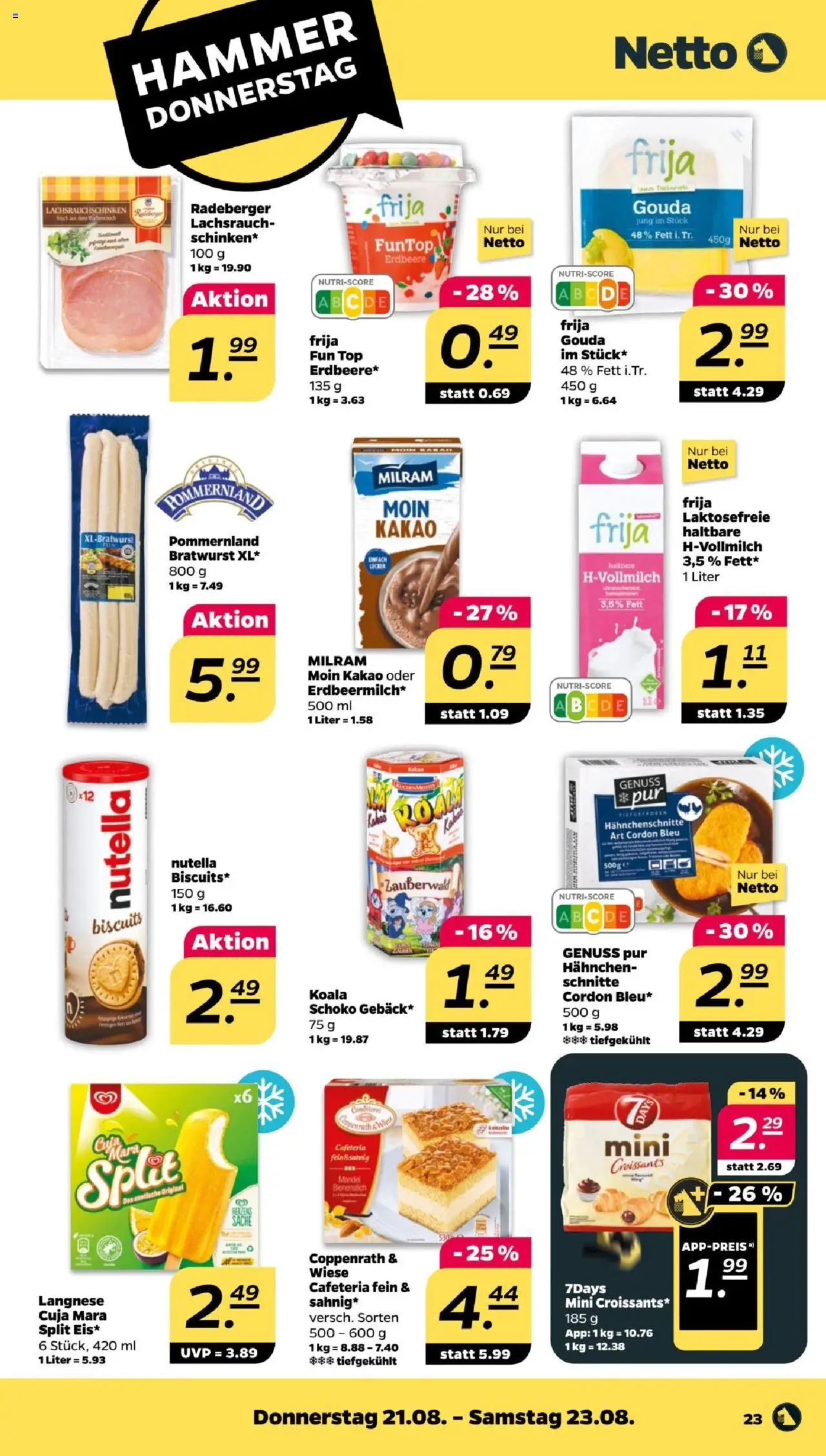 Netto Prospekt 	 - gültig ab dem 18.08.2025 | Seite: 25 | Produkte: Top, Langnese, Hahnchen, Milram