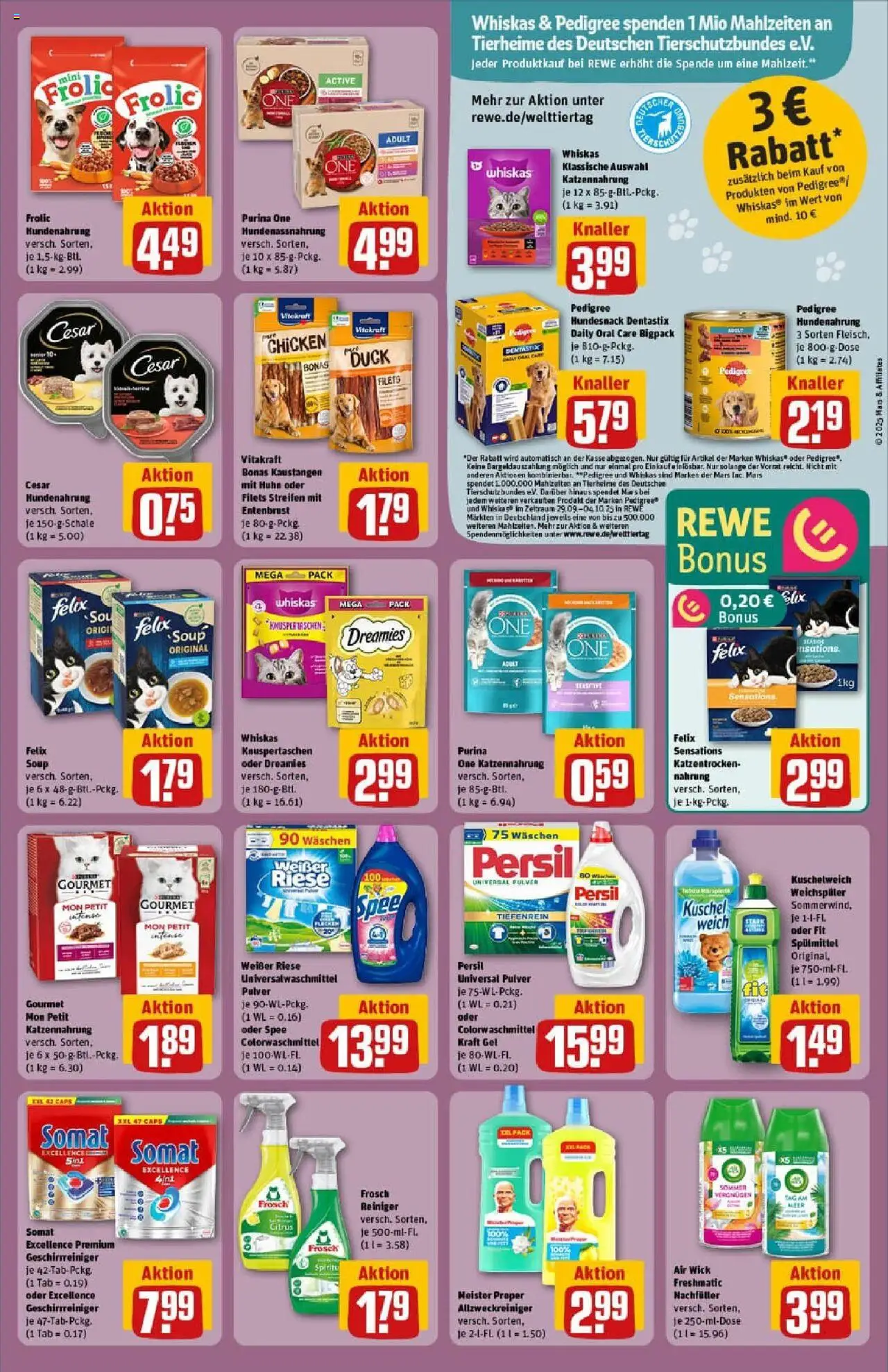 Rewe prospekt Balingen	 – gültig ab 28.09.2025 | Seite: 33 | Produkte: Purina one, Mars, Pedigree, Whiskas