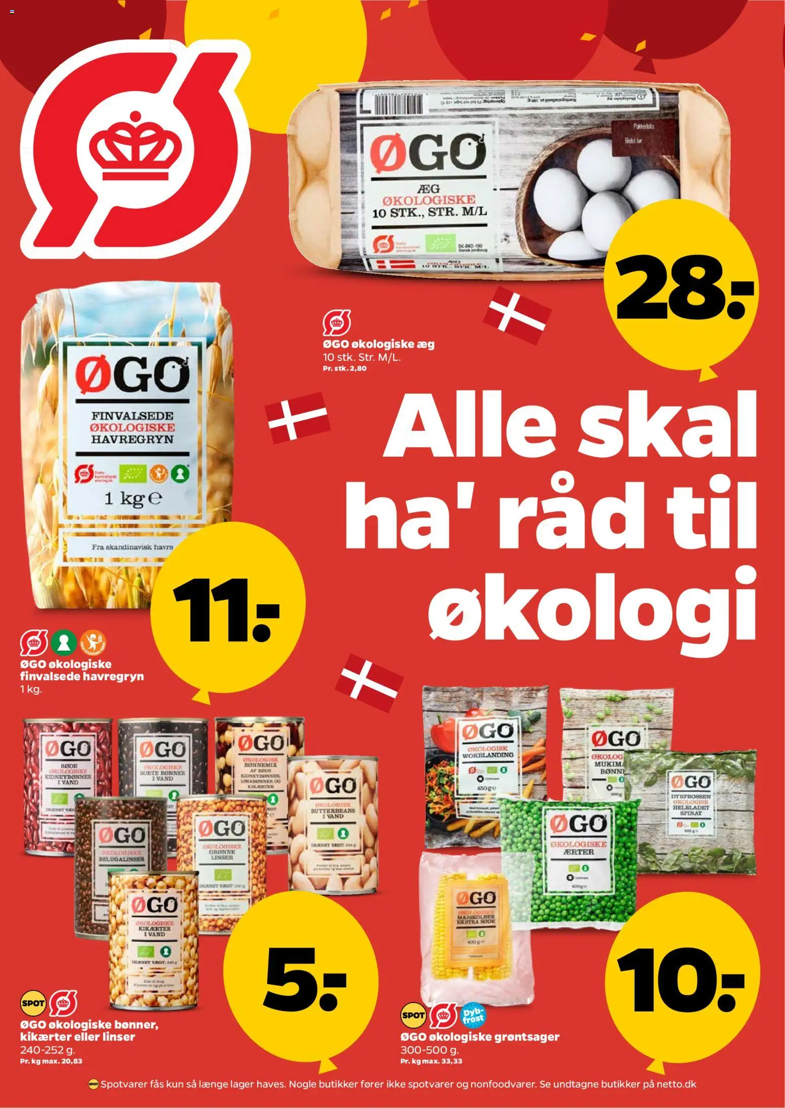 Netto tilbudsavis – gyldig fra 27.02.2026 | Side: 9 | Produkter: Æg, Linser, Havregryn, Spinat