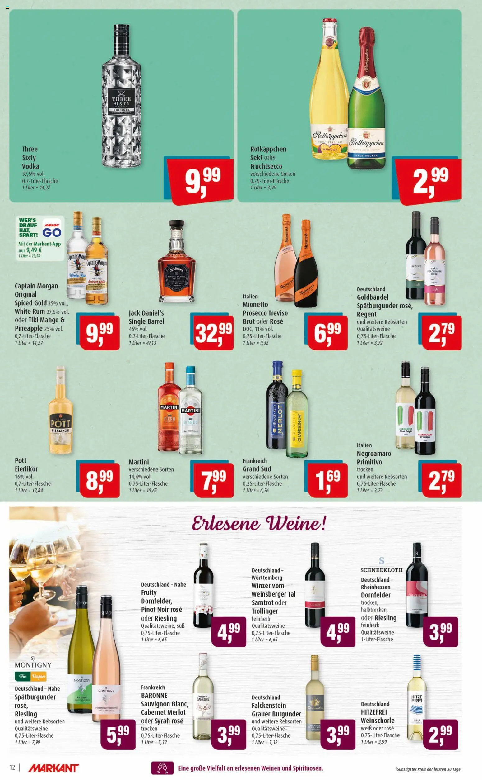 Markant Prospekt 	 – gültig ab 27.04.2026 | Seite: 12 | Produkte: Martini, Mango, Captain morgan, Vodka