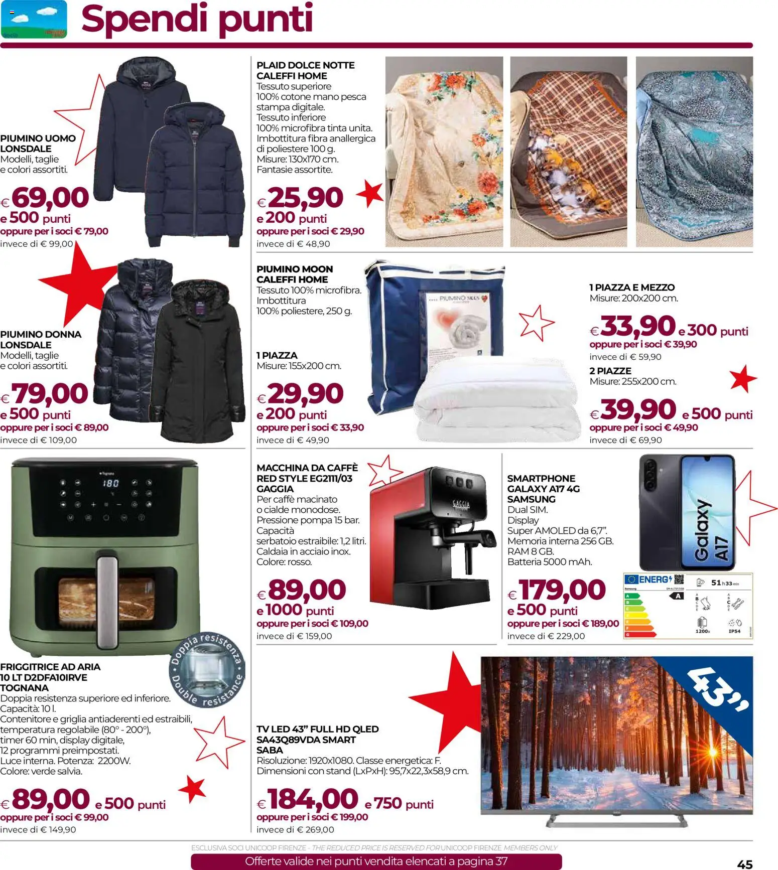 Volantino COOP del 16.12.2025 | Pagina: 45 | Prodotti: Caffè, The, Smartphone, Friggitrice