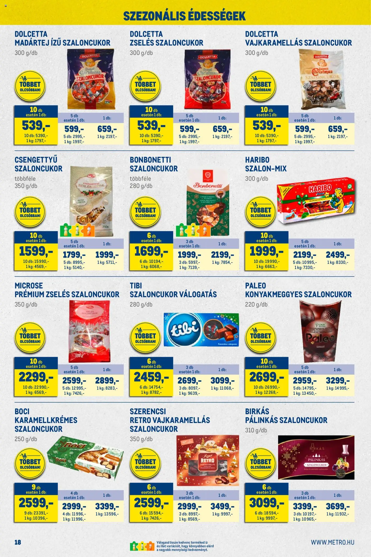 Metro akciós ujság - amely érvényes a következő dátumtól: 01.12.2025 | Oldal: 18 | Termékek: Édességek, Szaloncukor