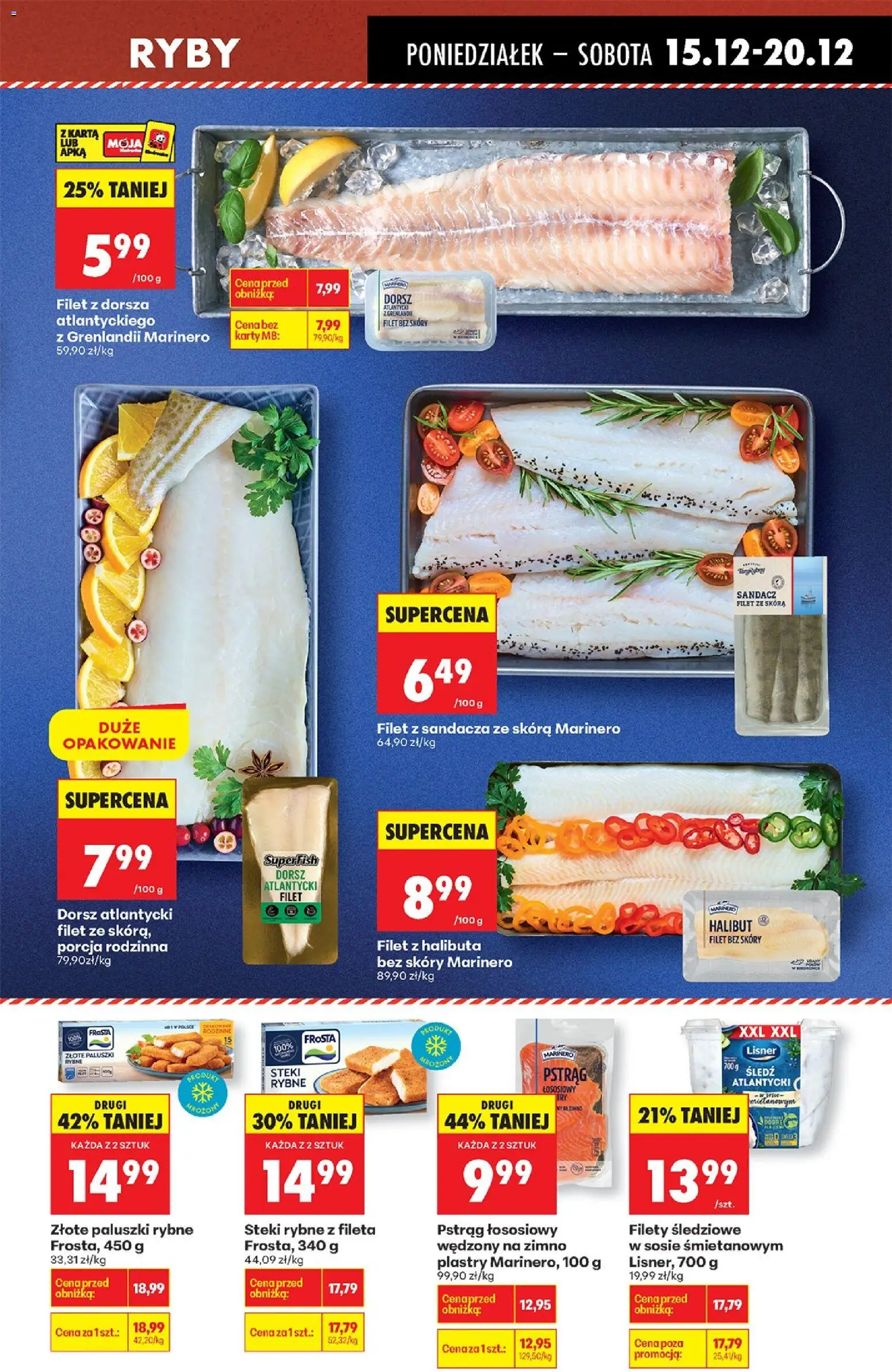 Biedronka gazetka od 15.12.2025 | Strona: 31 | Produkty: Śledź, Dorsz atlantycki, Pstrąg, Halibut