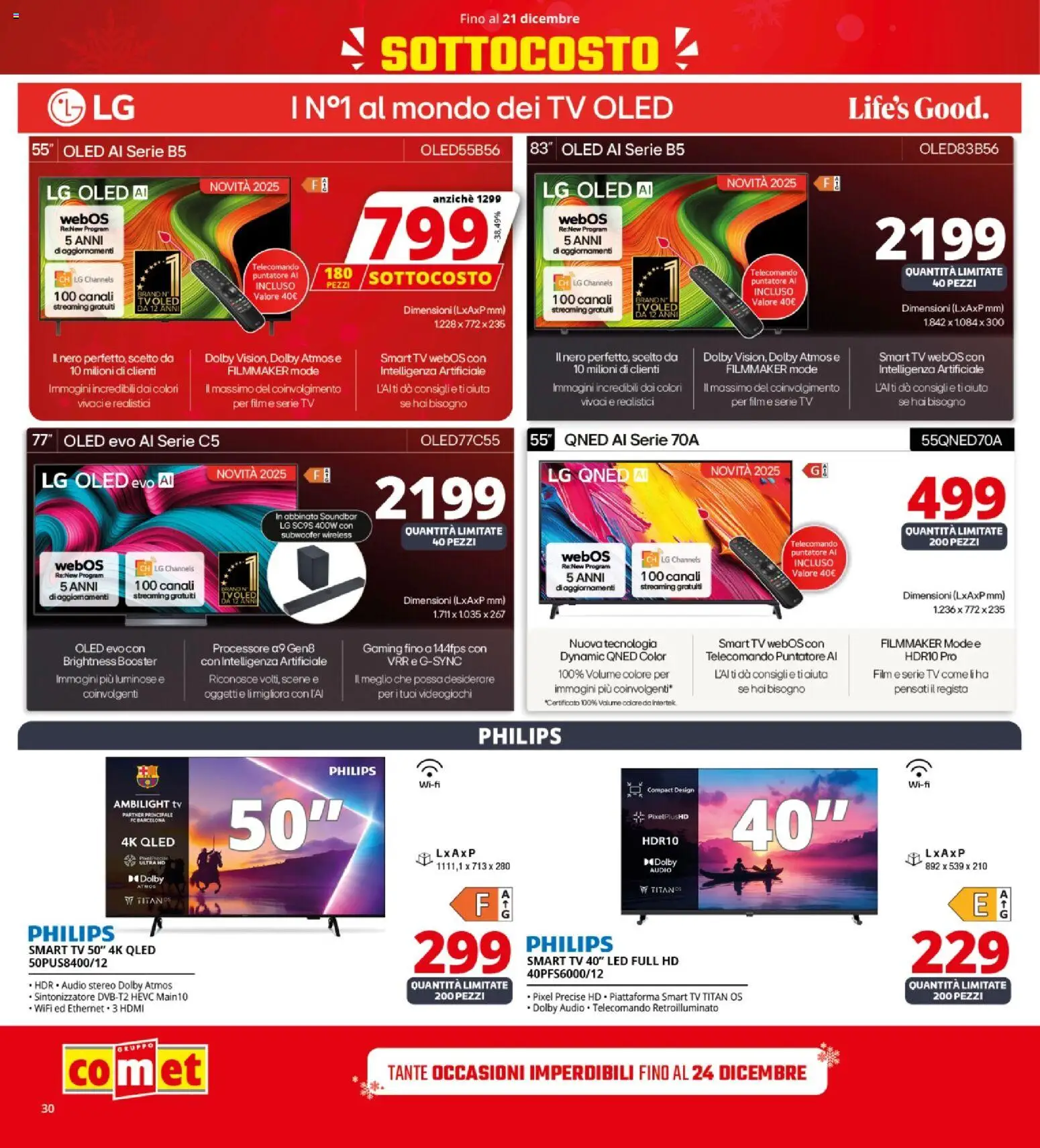 Volantino Comet del 12.12.2025 | Pagina: 30 | Prodotti: Telecomando, Soundbar, TV, Audio