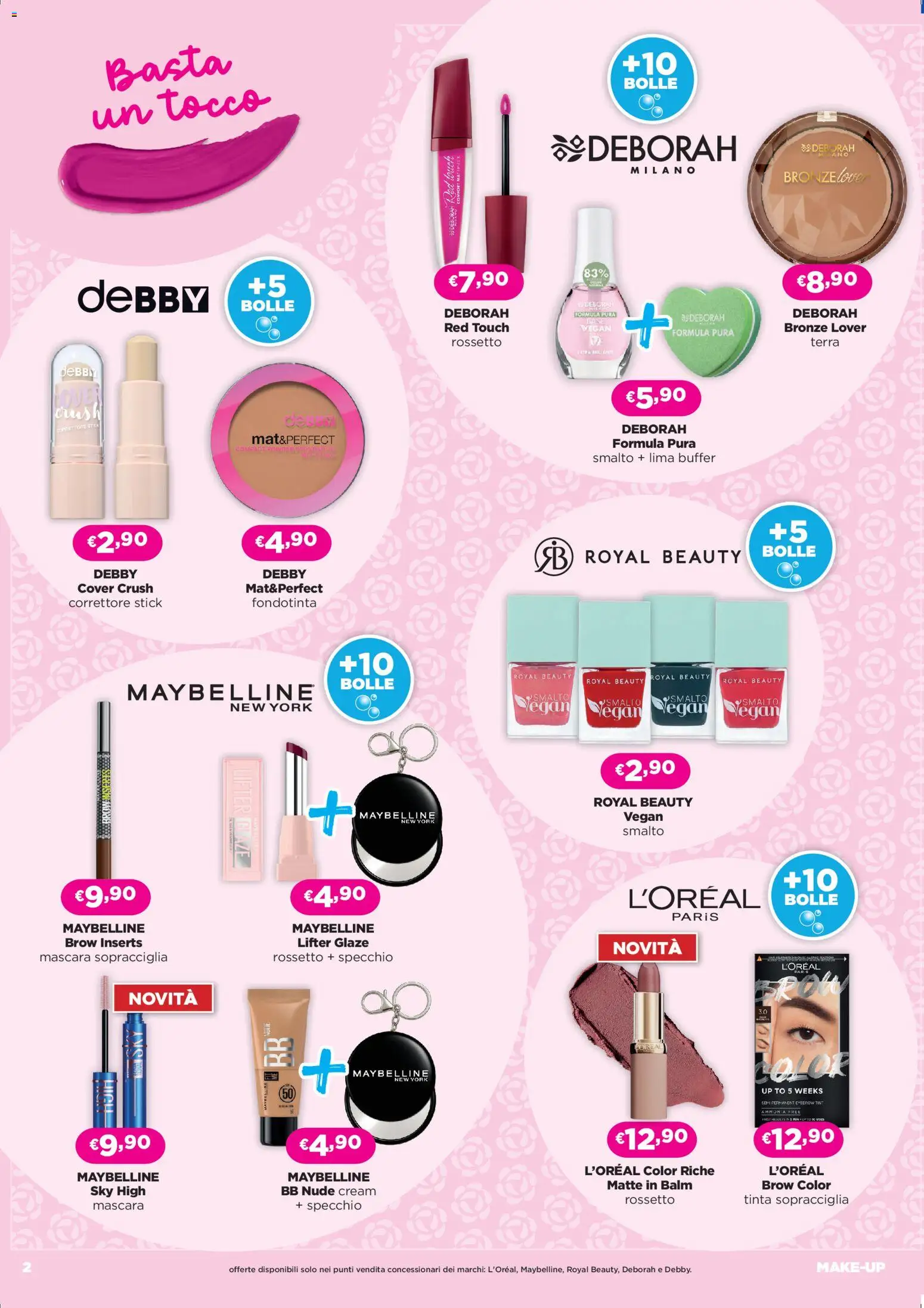 Volantino Acqua e Sapone del 29.04.2026 | Pagina: 2 | Prodotti: Rossetto, Fondotinta, Lima, Correttore