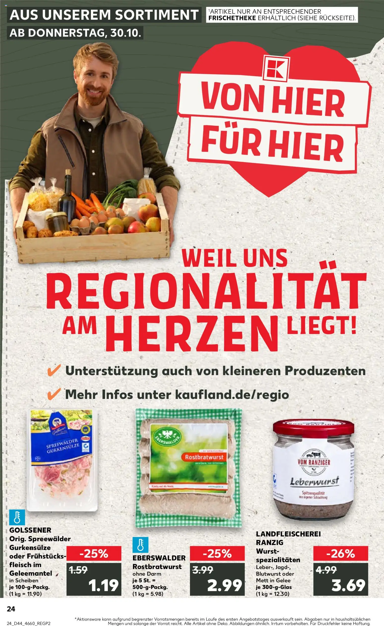 Kaufland prospekt Frankfurt (Oder)	 – gültig ab 30.10.2025 | Seite: 24 | Produkte: Wurst, Fleisch