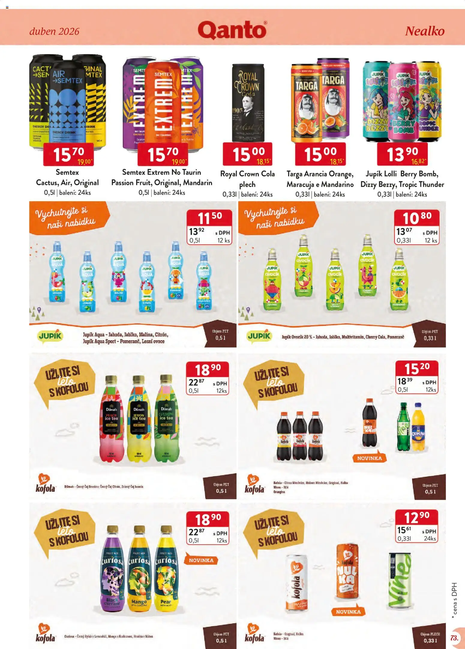 Astur & Qanto leták - Velkoobchod 04/2026 od 01.04.2026 | Strana: 73 | Produkty: Mango, Zelený čaj, Ice tea, Vinea