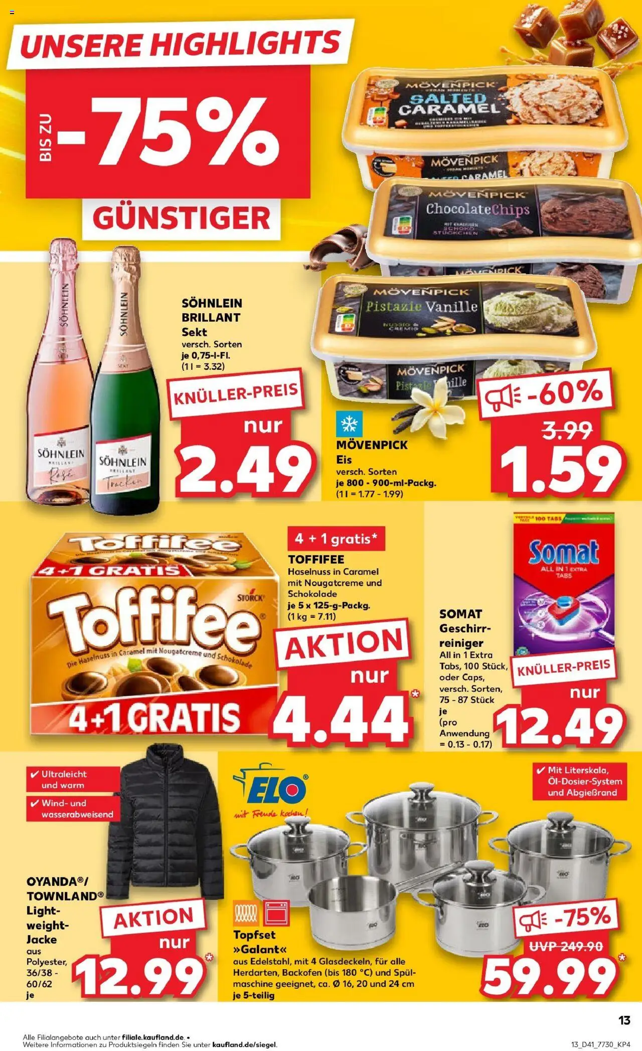 Kaufland prospekt Lübbecke	 – gültig ab 09.10.2025 | Seite: 13 | Produkte: Sekt, Movenpick eis, Toffifee, Eis
