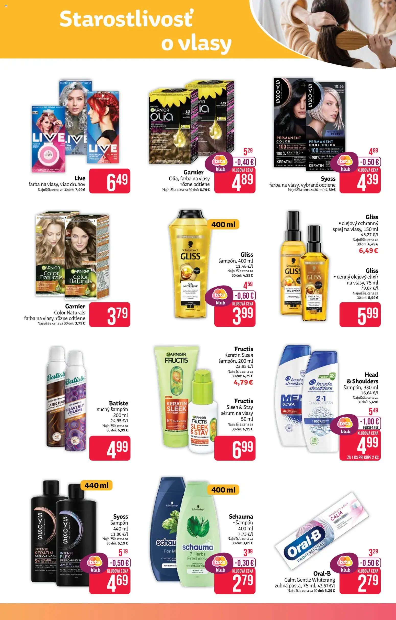 Nové Teta drogerie akcie – leták je platný od 02.02.2026 | Strana: 7 | Produkty: Oral-B, Šampón, Farba na vlasy, Head & Shoulders