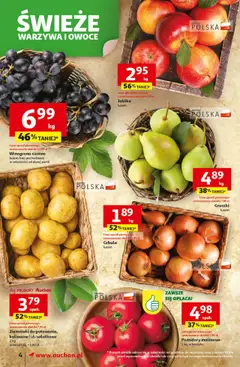 Auchan Gazetka od 18.09.2025 | Strona: 4 | Produkty: Jabłka, Pomidory, Ziemniaki, Warzywa
