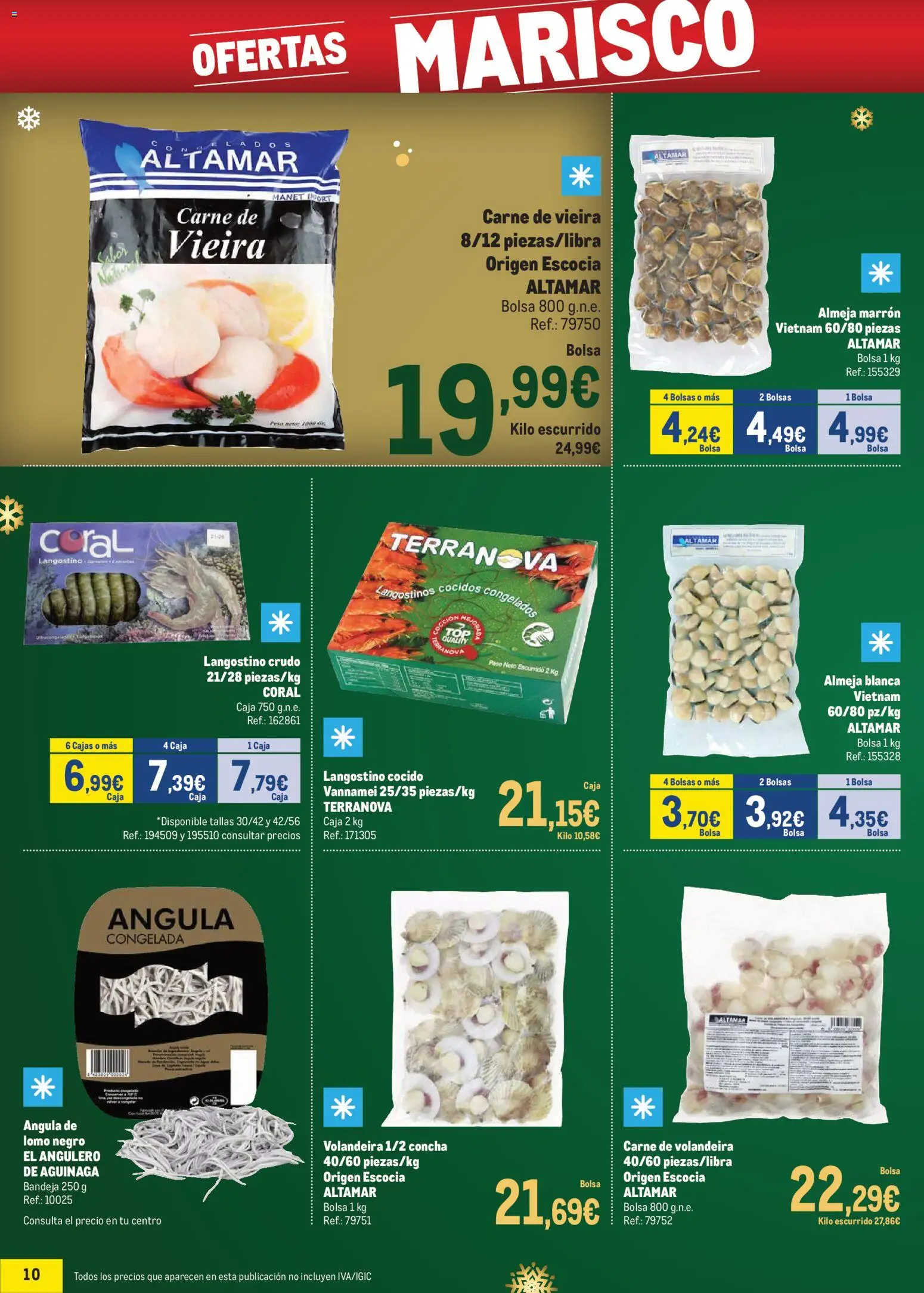 Makro - Precios Sur │ válido desde el 24.11.2025 | Página: 10 | Productos: Bolsa, Peso, Caja, Langostino