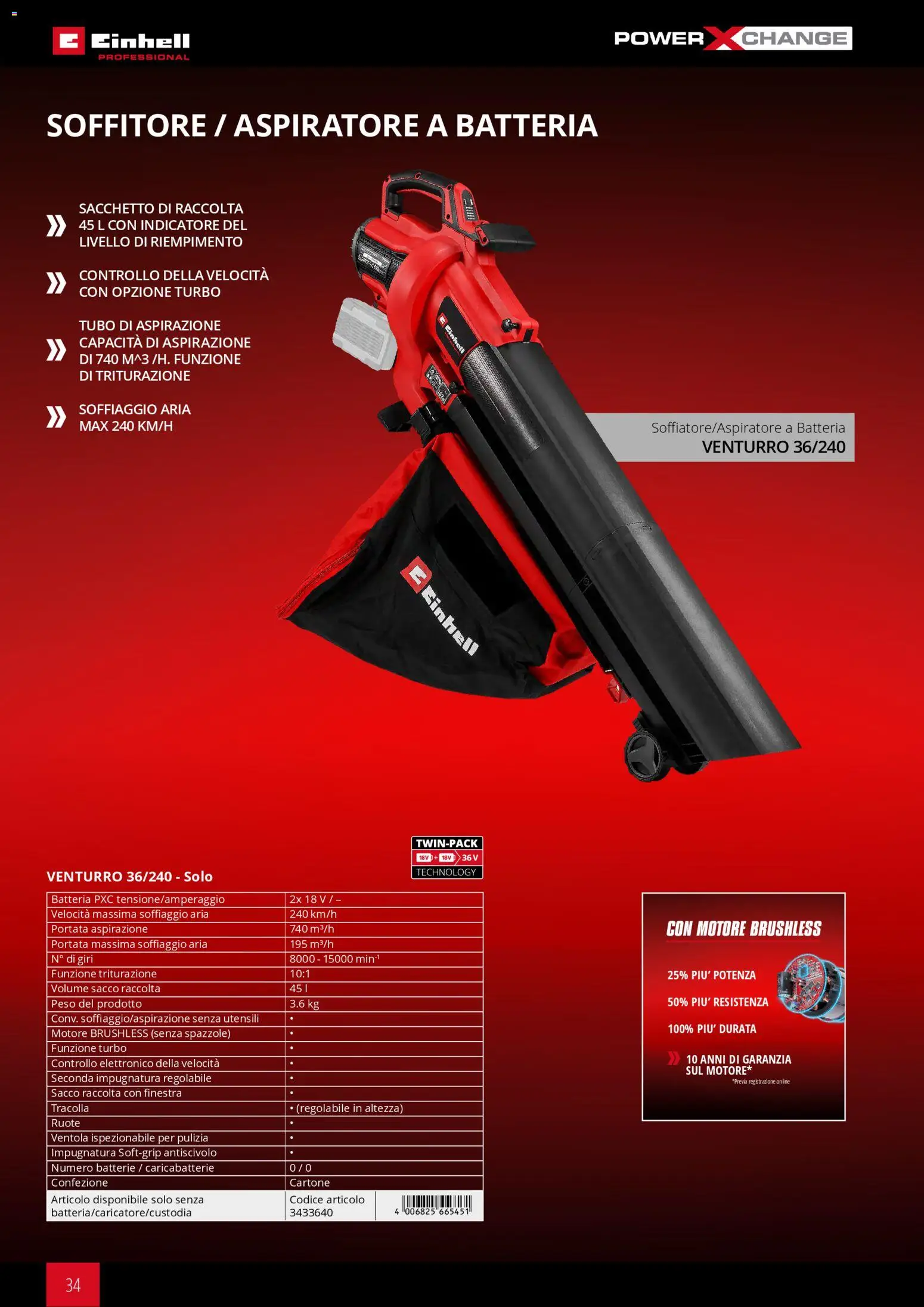 Volantino Einhell del 17.03.2026 | Pagina: 36 | Prodotti: Tubo, Batteria, Batterie, Caricabatterie