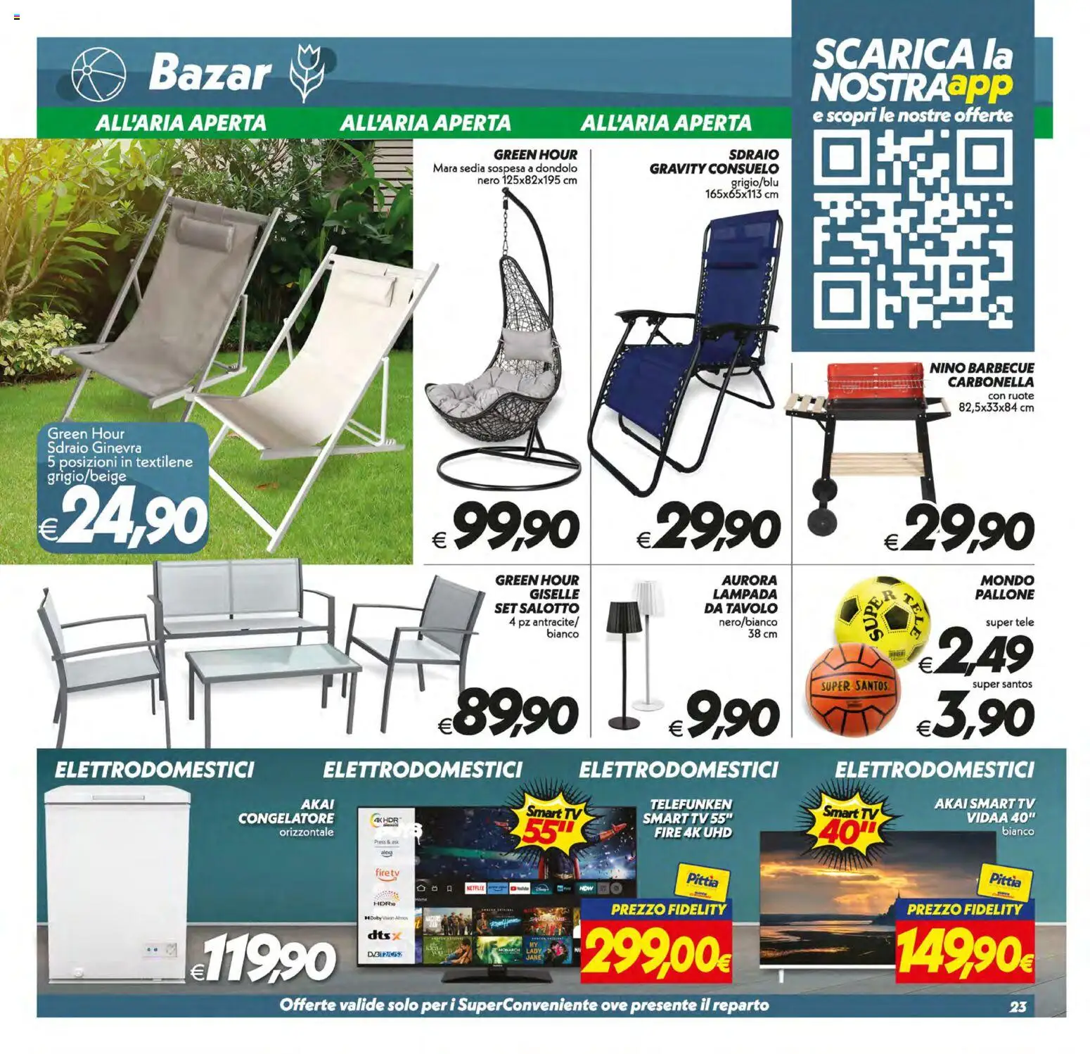 Volantino SuperConveniente del 17.03.2026 | Pagina: 23 | Prodotti: smart TV, TV, Tavolo, Sedia