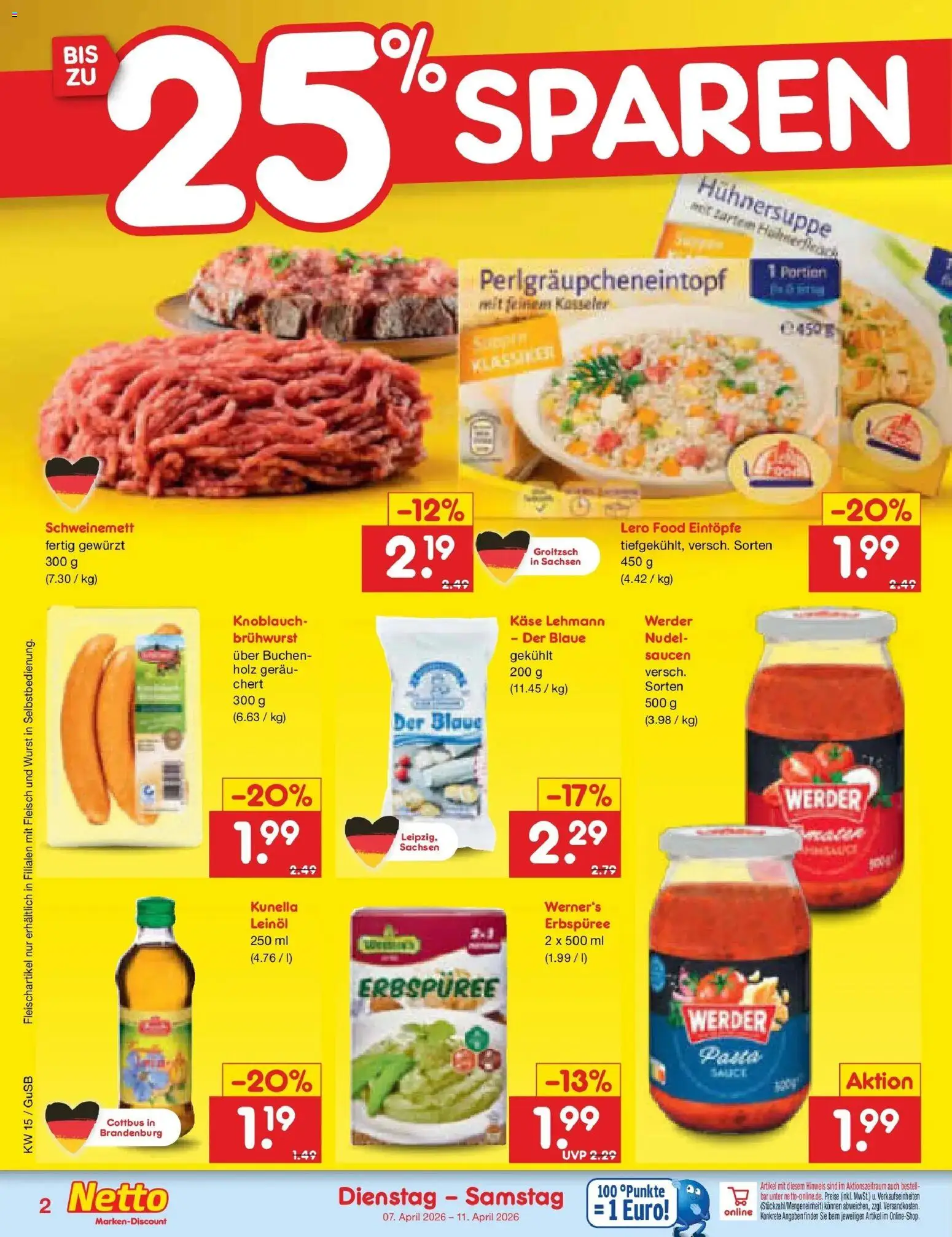 Netto Marken-Discount Prospekt Machern	 – gültig ab 05.04.2026 | Seite: 28 | Produkte: Käse, Leinöl, Wurst, Fleisch