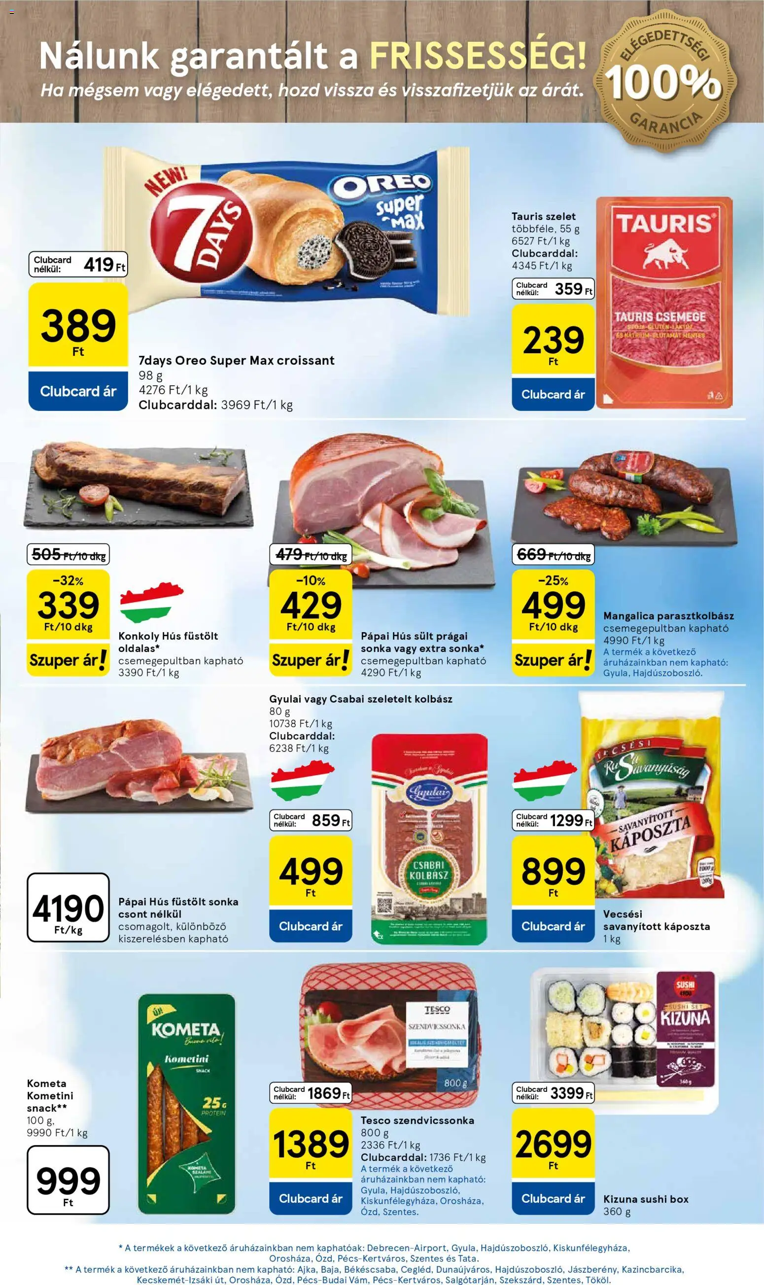 Tesco akciós ujság - amely érvényes a következő dátumtól: 26.03.2026 | Oldal: 17 | Termékek: Croissant, Hús, Sushi, Protein