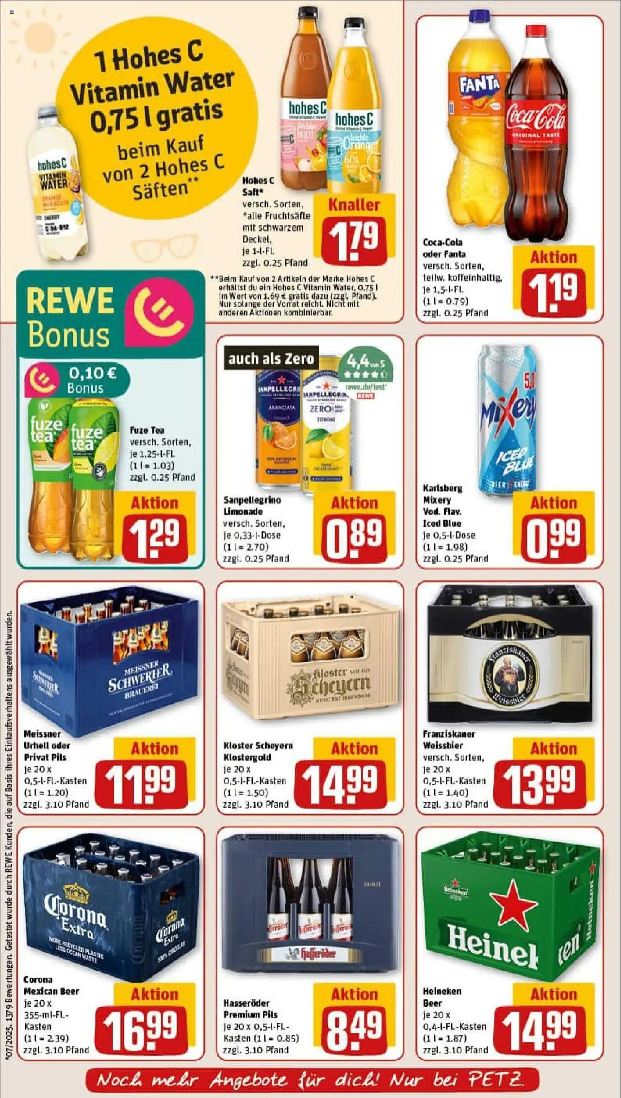 Rewe prospekt Pulsnitz	 - gültig ab dem 24.08.2025 | Seite: 22 | Produkte: Coca cola, Fanta, Limonade, Hasseröder