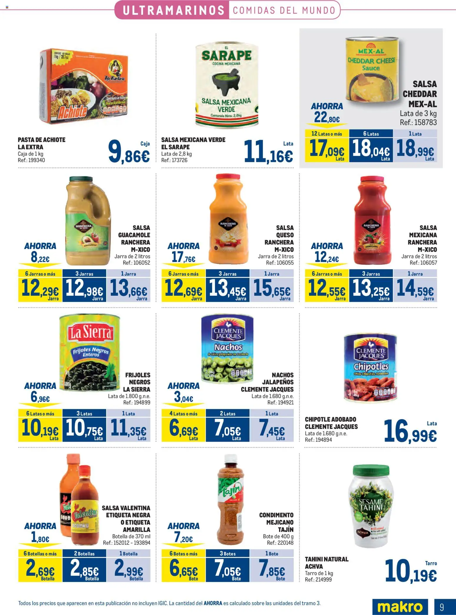 Makro - Especial Despensa Canarias │ válido desde el 02.02.2026 | Página: 9 | Productos: Καλτσάκια μισά, Queso, Pasta, Cocina