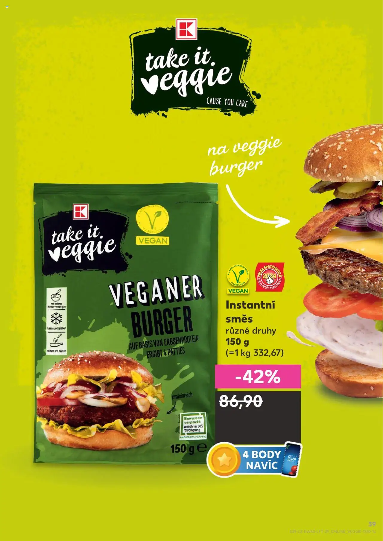 Kaufland leták od 01.10.2025 | Strana: 39 | Produkty: Veggie, Vegan, Burger, Body