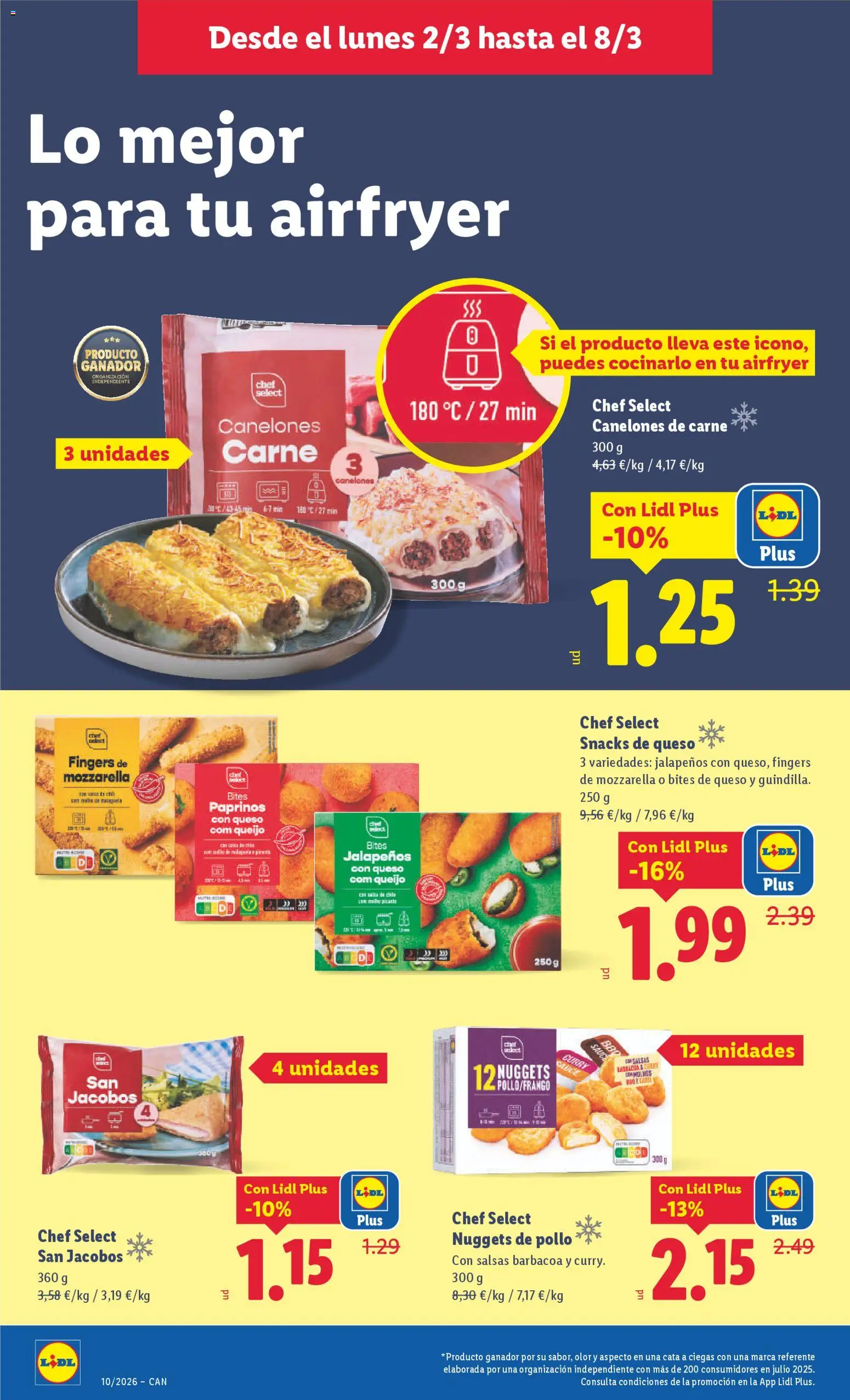 Lidl folleto │ válido desde el 02.03.2026 | Página: 6 | Productos: Queso, Barbacoa, Canelones, Nuggets