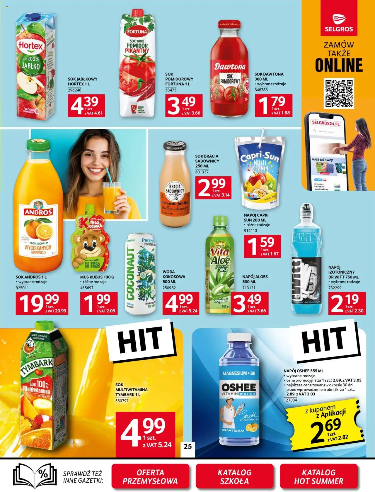 Selgros cash&carry Gazetka od 14.08.2025 | Strona: 25 | Produkty: Sok jabłkowy, Aloes, Sok, Woda